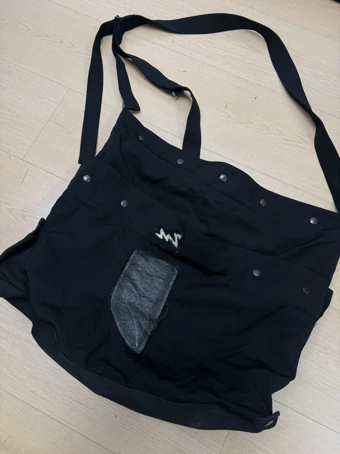 Yohji Yamamoto Yohji Yamamoto Black Wool Messenger Bag Size ONE SIZE - 4 Thumbnail