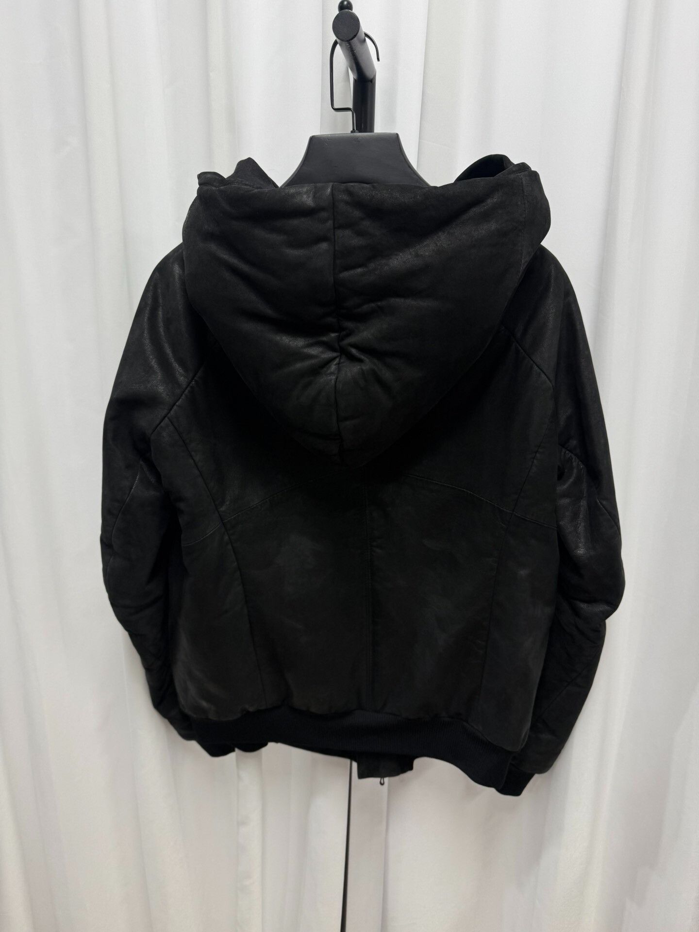 Comme des Garcons Black Leather Hooded Jacket Size US S / EU 44-46 / 1 - 4 Thumbnail