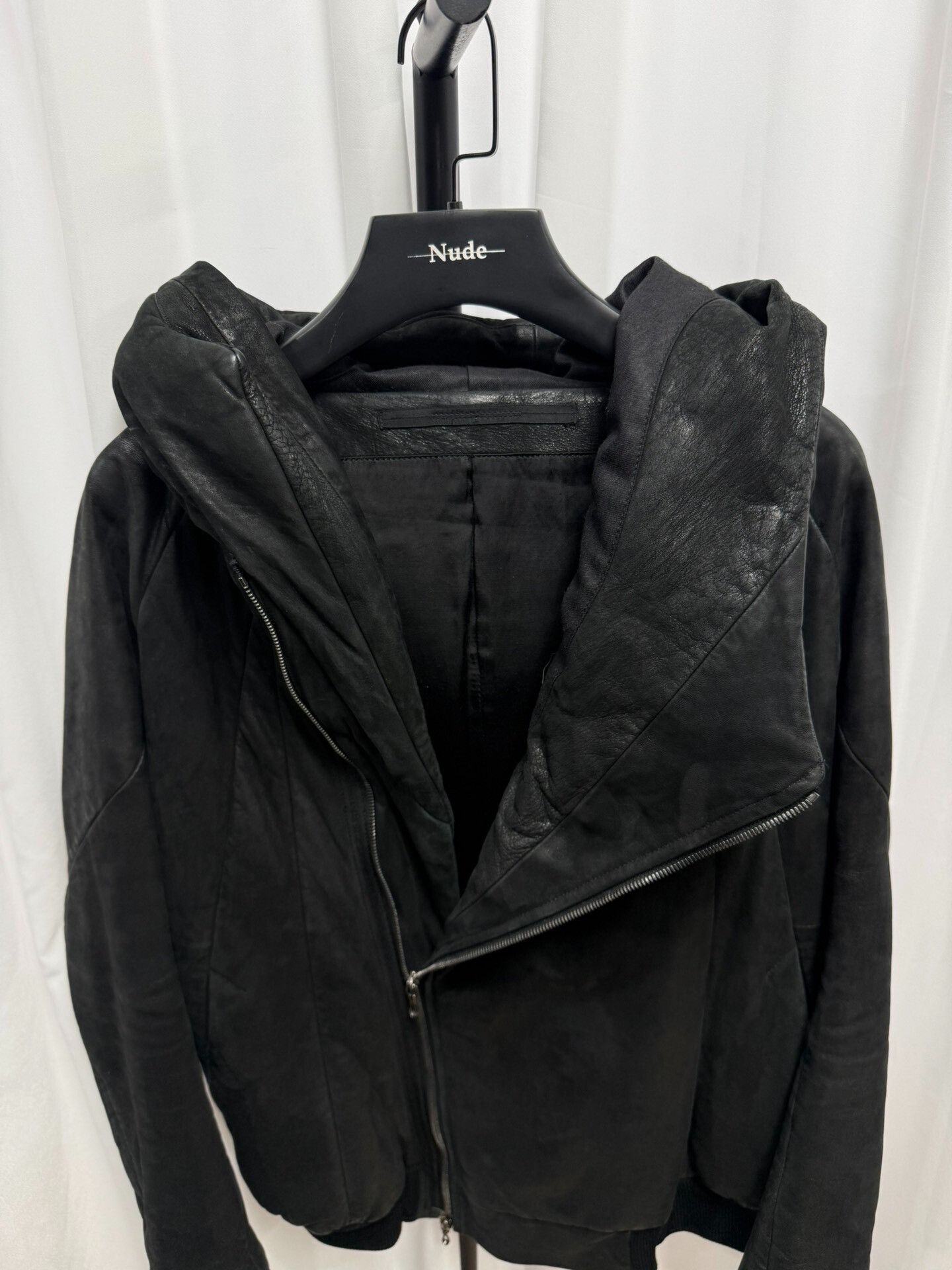 Comme des Garcons Black Leather Hooded Jacket Size US S / EU 44-46 / 1 - 5 Thumbnail