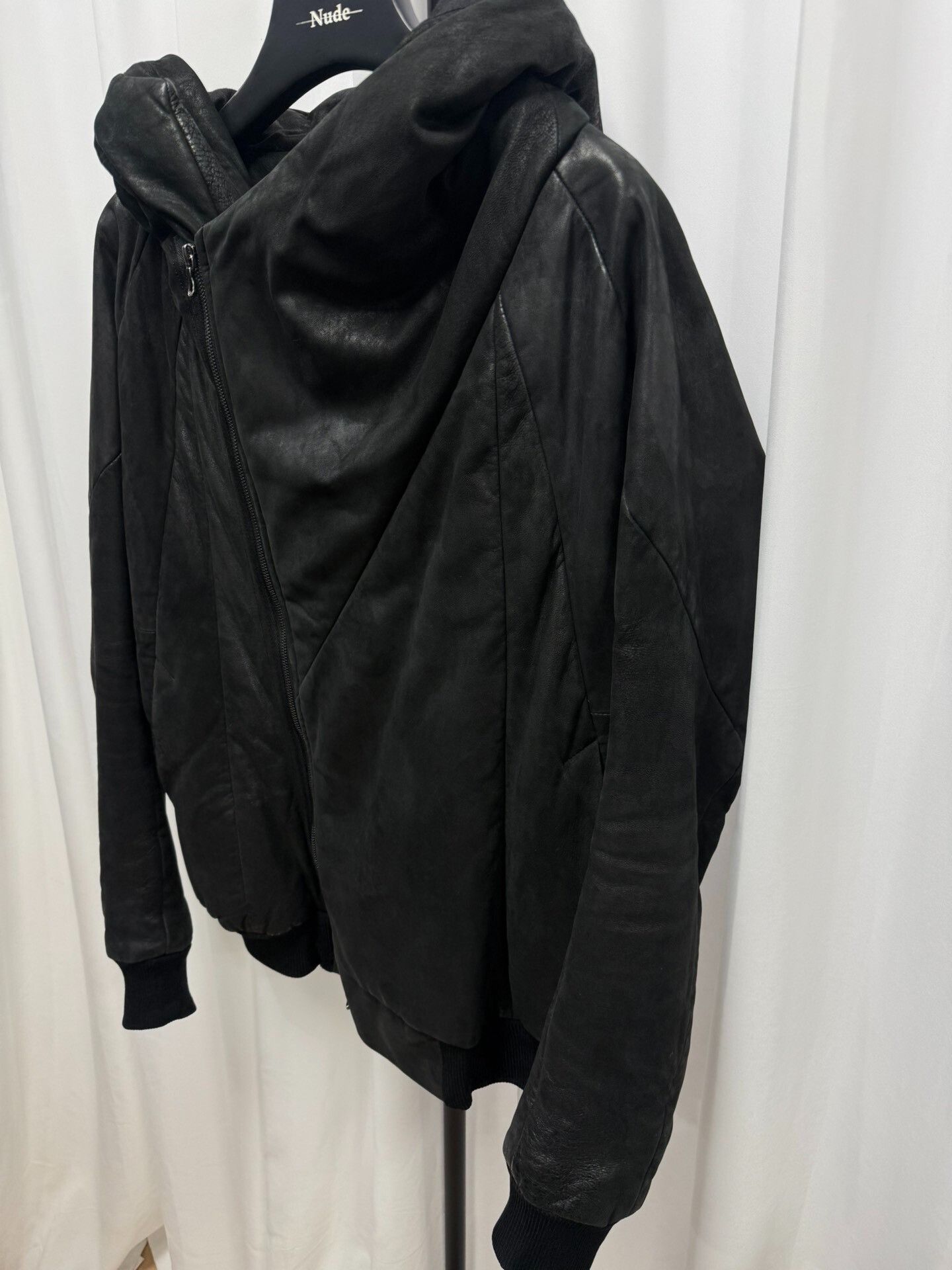 Comme des Garcons Black Leather Hooded Jacket Size US S / EU 44-46 / 1 - 3 Thumbnail