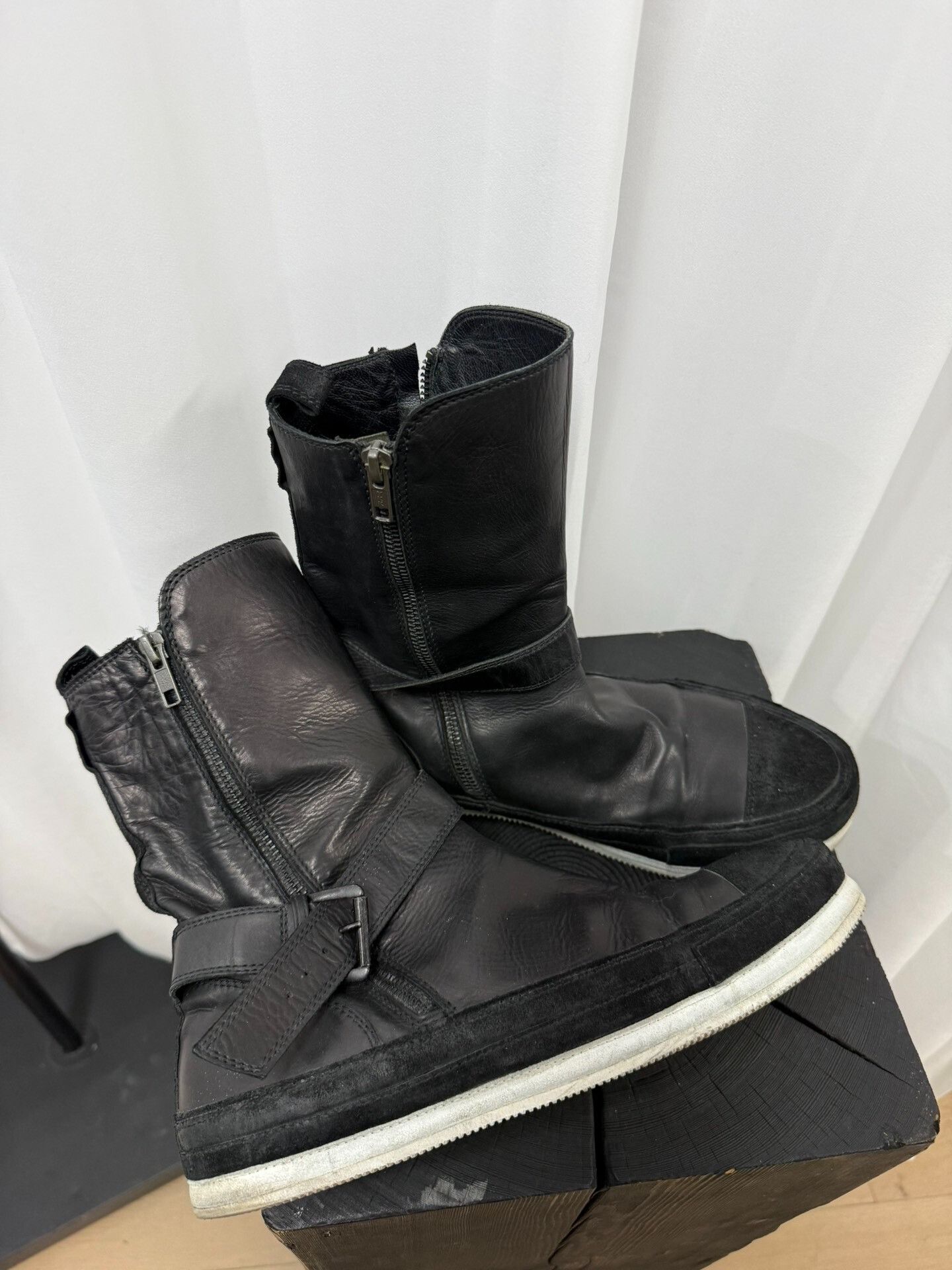 Ann Demeulemeester Black High-Top Lace-Up Sneakers Size US 9 / EU 42 - 4 Thumbnail