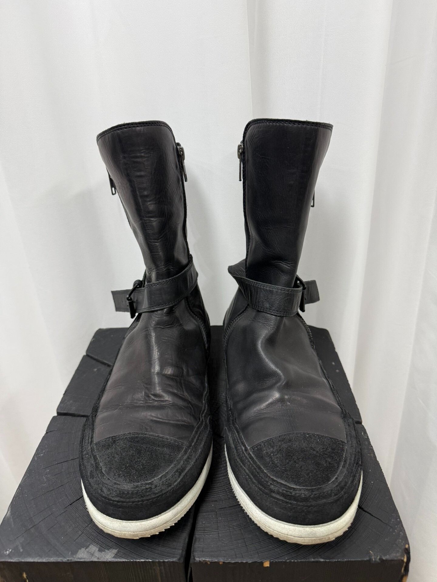 Ann Demeulemeester Black High-Top Lace-Up Sneakers Size US 9 / EU 42 - 2 Thumbnail