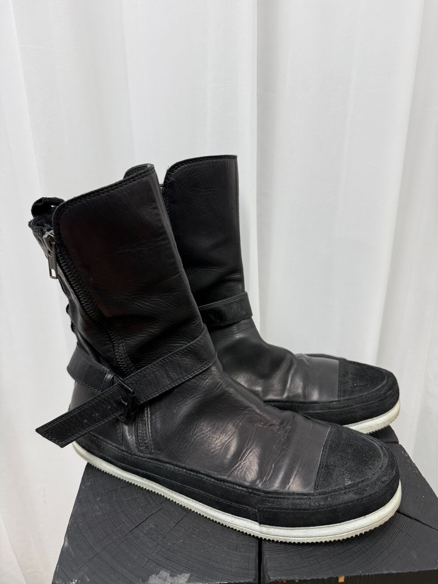 Ann Demeulemeester Black High-Top Lace-Up Sneakers Size US 9 / EU 42 - 3 Thumbnail
