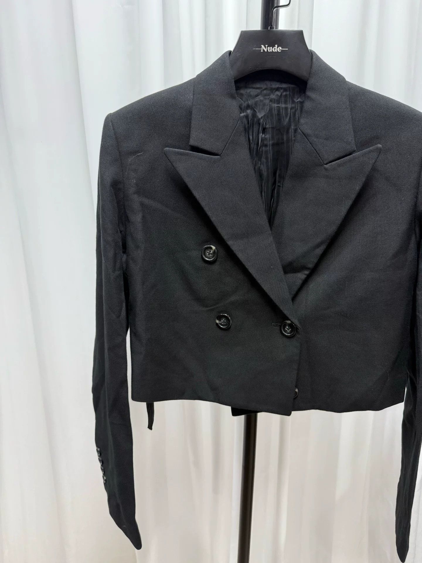 Helmut Lang Short Black Wool Suit Jacket Size US S / EU 44-46 / 1 - 4 Thumbnail