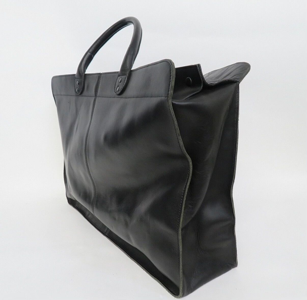 Yohji Yamamoto Large Black Leather Boston Bag Size ONE SIZE - 2 Thumbnail