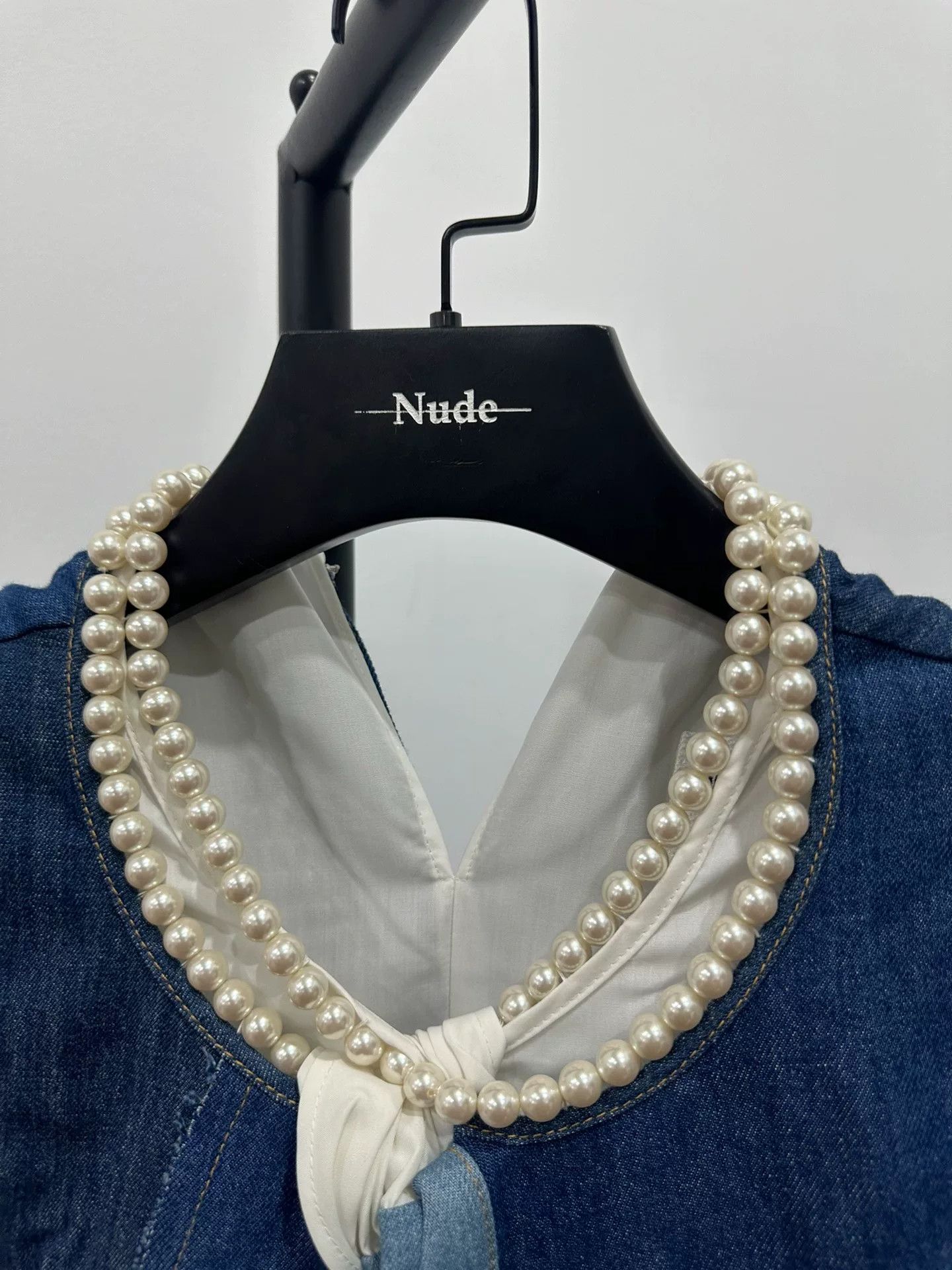 Junya Watanabe Junya Watanabe Pearl Denim Dress Size S / US 4 / IT 40 - 4 Thumbnail