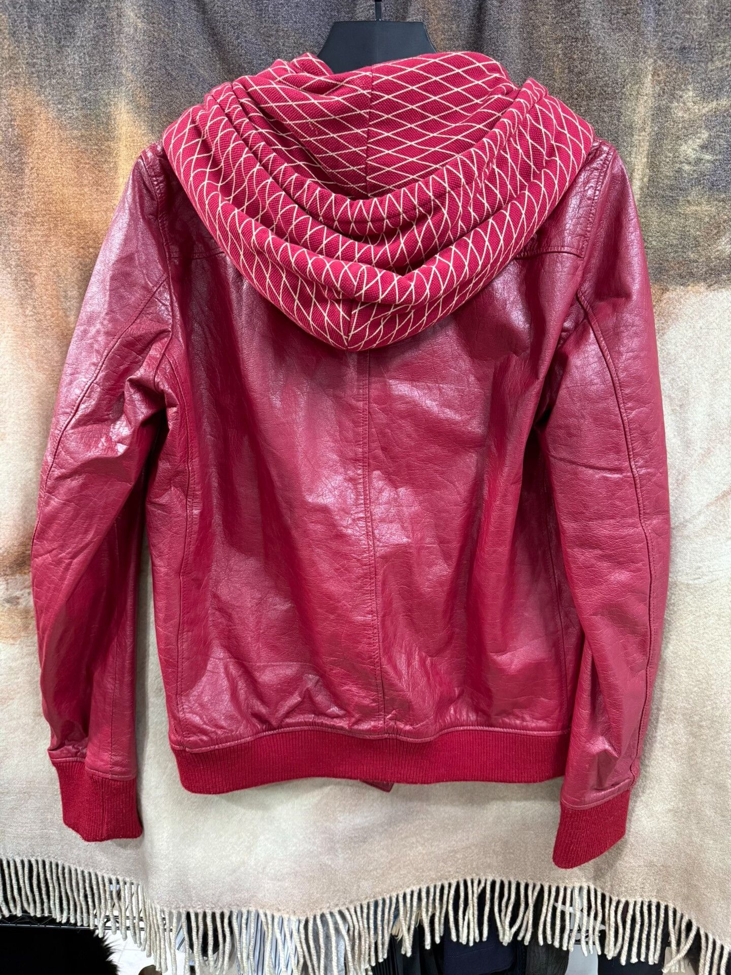 Comme des Garcons Red Visual Window Leather Jacket Size US XL / EU 56 / 4 - 8 Thumbnail