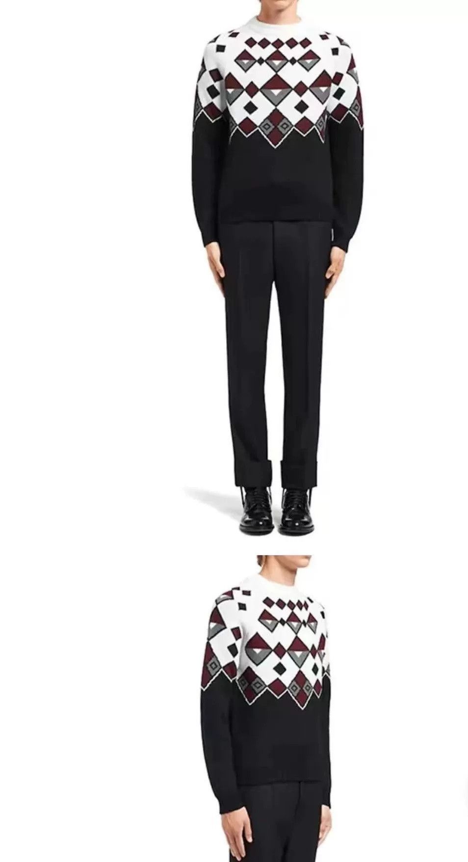 Prada PRADA Diamond Pattern Knit Sweater for Men Size US M / EU 48-50 / 2 - 6 Thumbnail