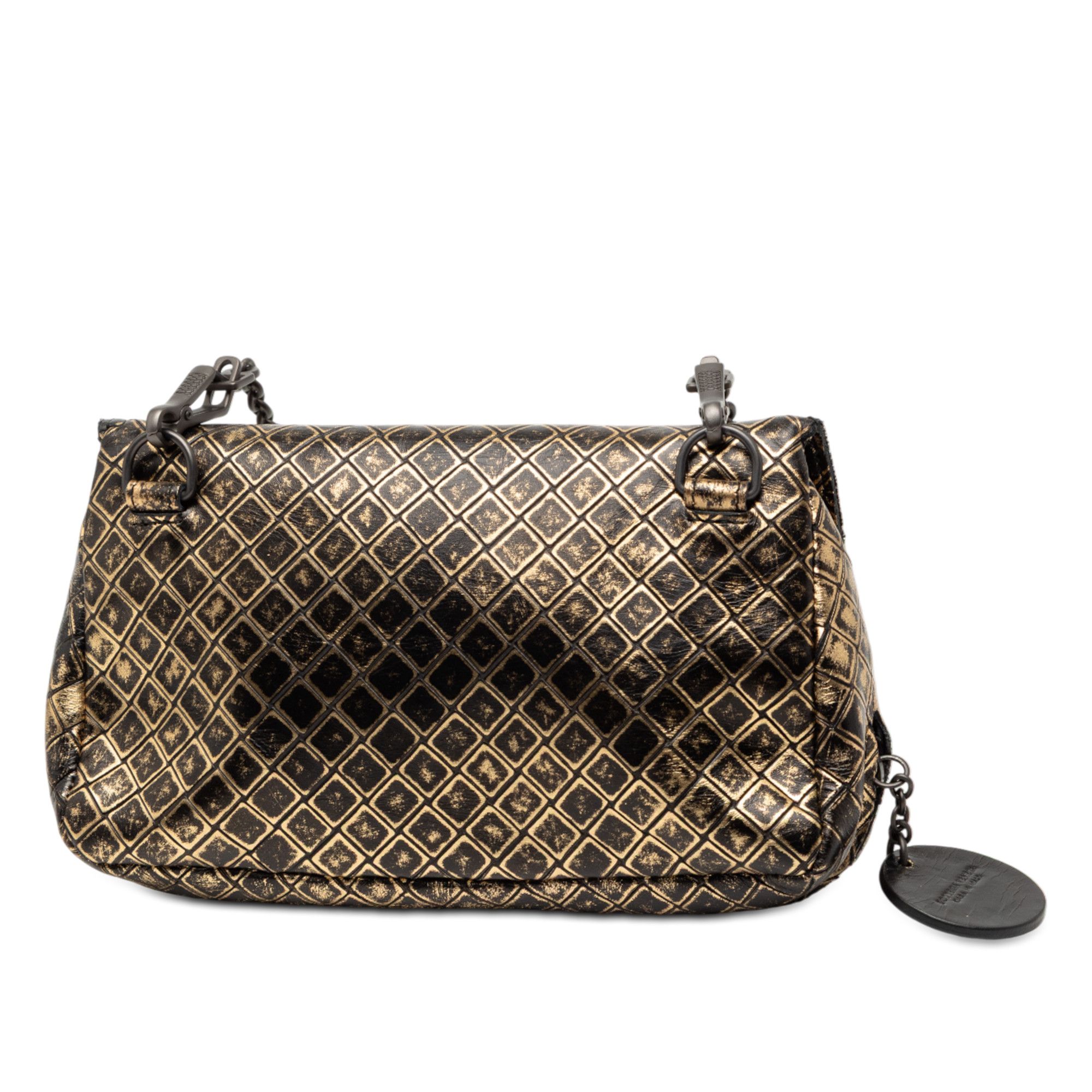 Bottega Veneta Bottega Veneta Metallic Calfskin Intrecciomirage Chain Flap Crossbody Size ONE SIZE - 2 Thumbnail