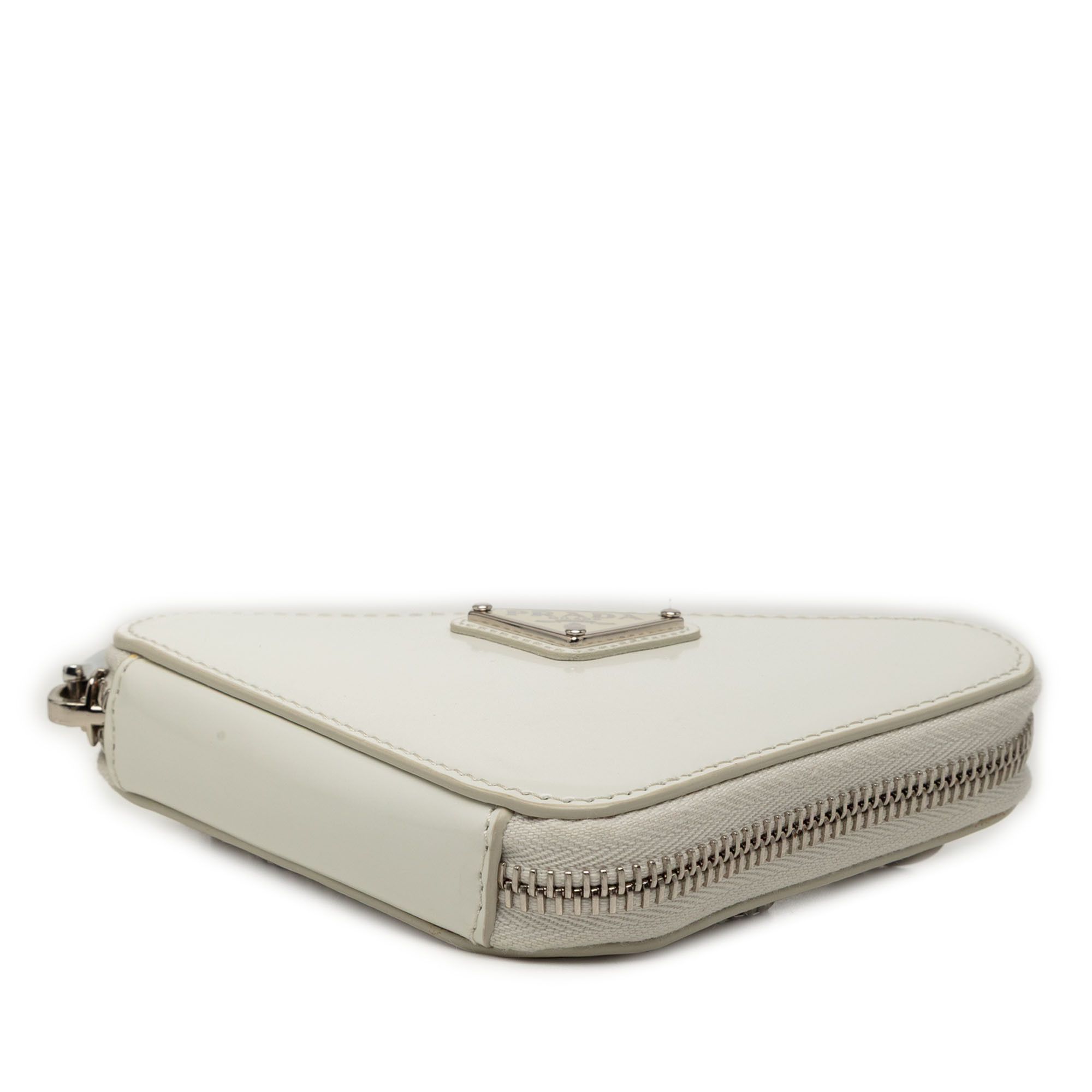 Prada Prada Mini Brushed Leather Triangle Chain Pouch Size ONE SIZE - 3 Thumbnail