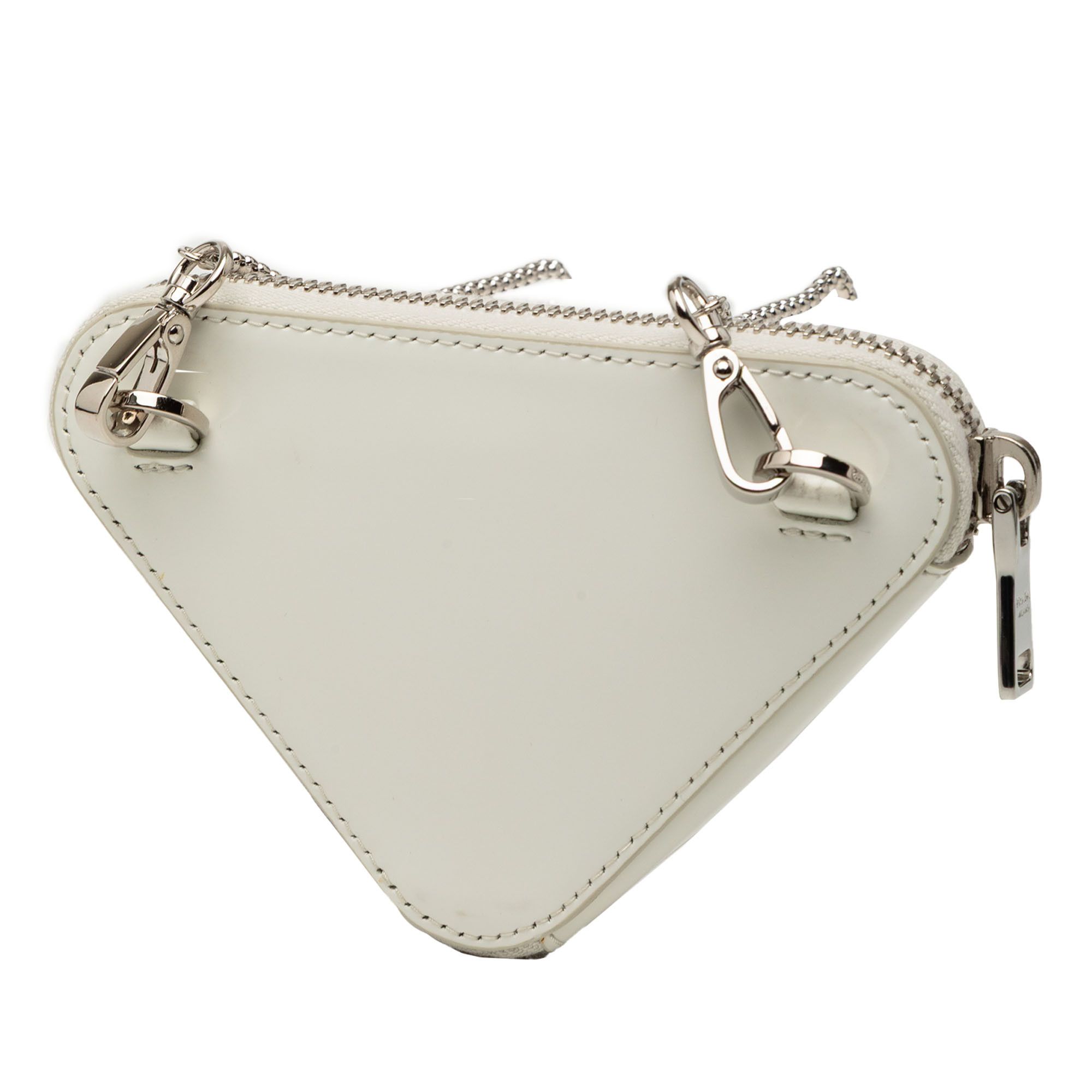 Prada Prada Mini Brushed Leather Triangle Chain Pouch Size ONE SIZE - 2 Thumbnail