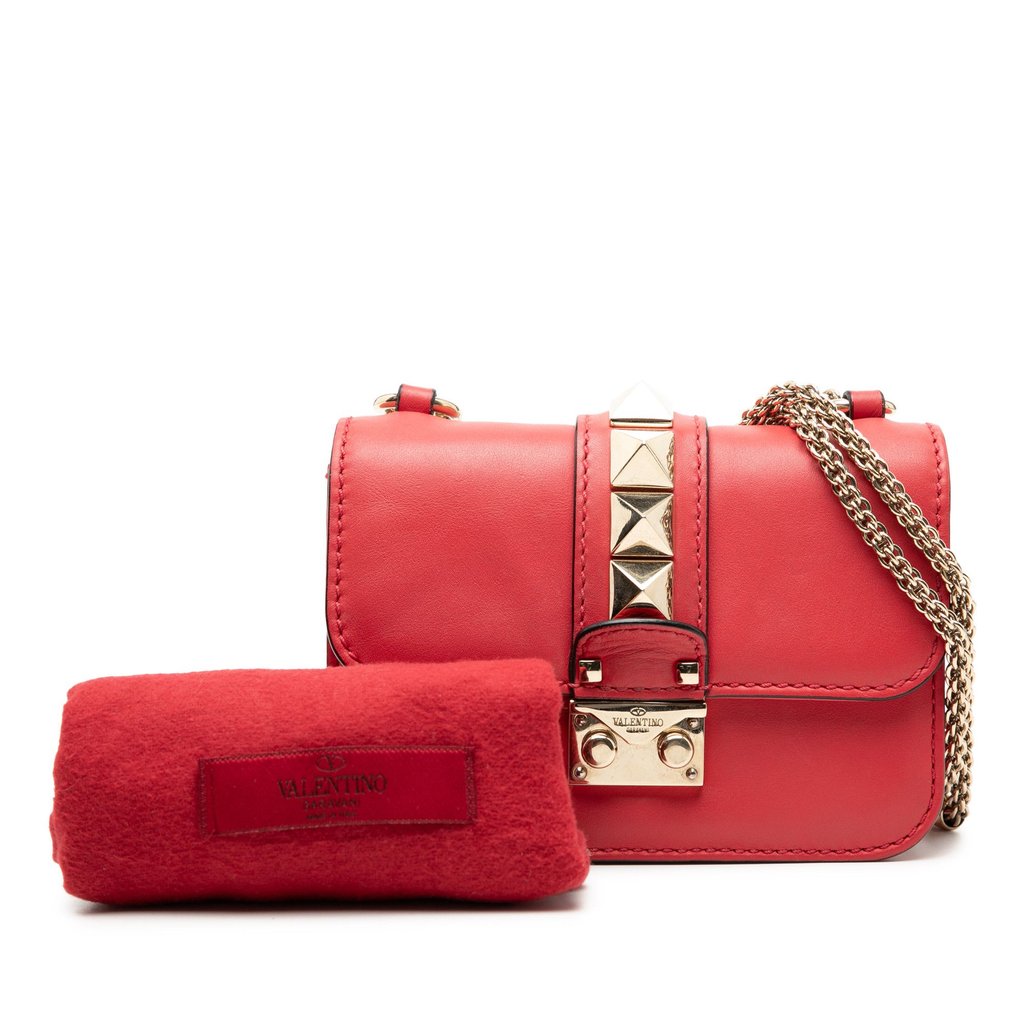 Valentino Valentino Mini Leather Rockstud Glam Lock Crossbody Size ONE SIZE - 8 Thumbnail