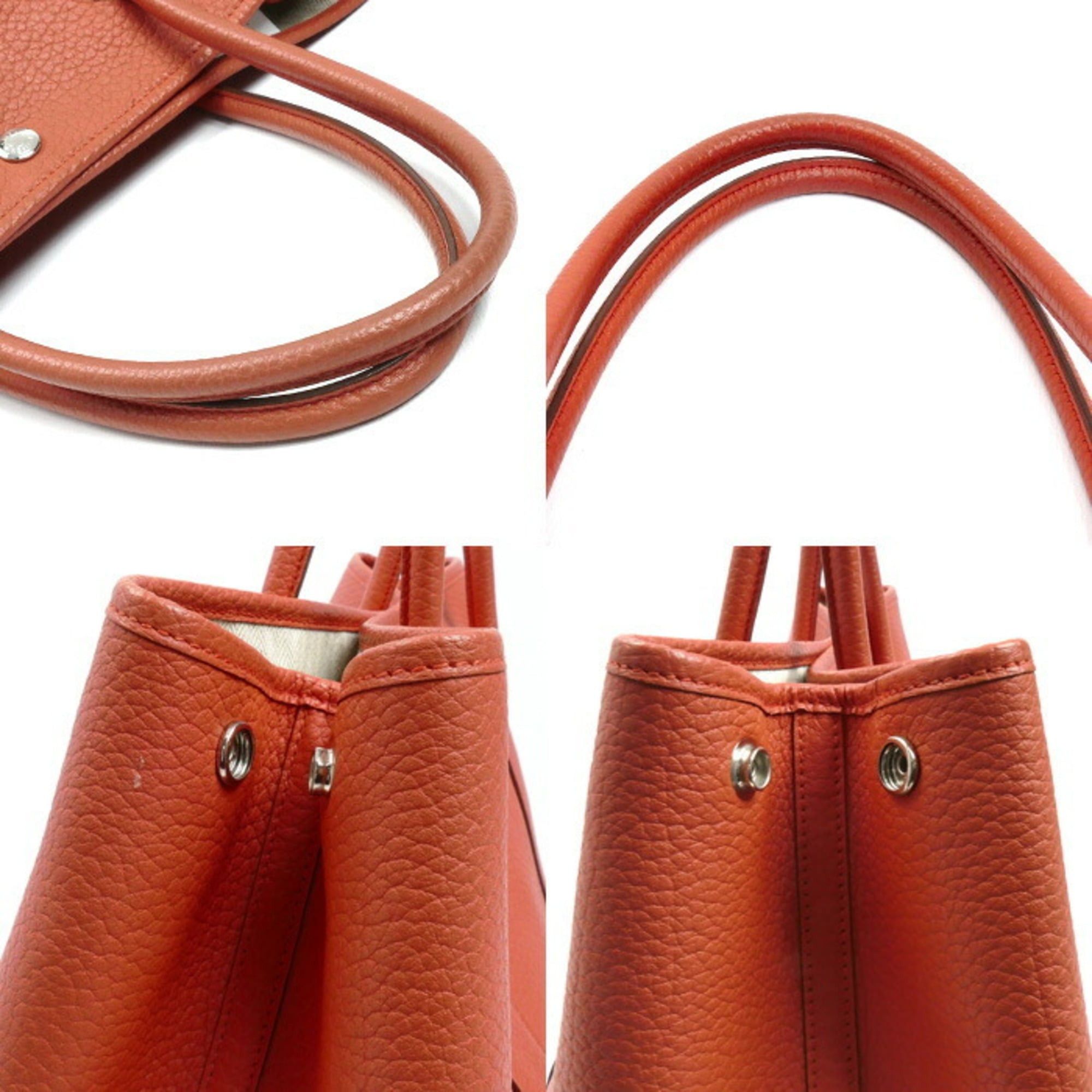 Hermes HERMES Garden 36 Handbag Rouge Pivoine 064423CK Women's □P Stamp Size ONE SIZE - 8 Thumbnail