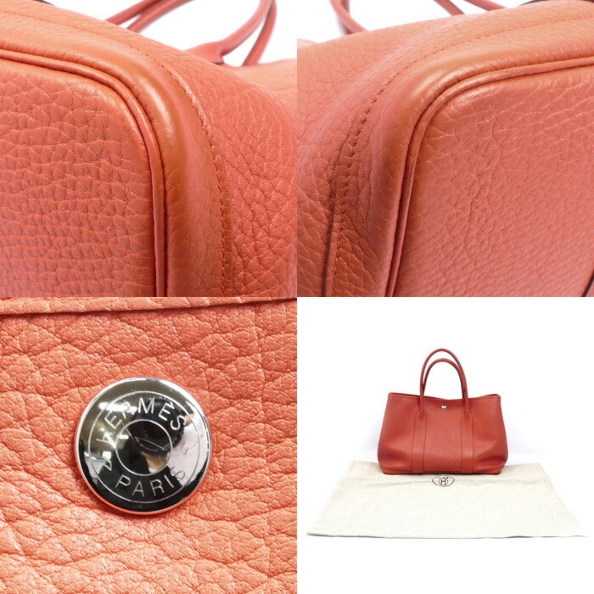 Hermes HERMES Garden 36 Handbag Rouge Pivoine 064423CK Women's □P Stamp Size ONE SIZE - 9 Thumbnail