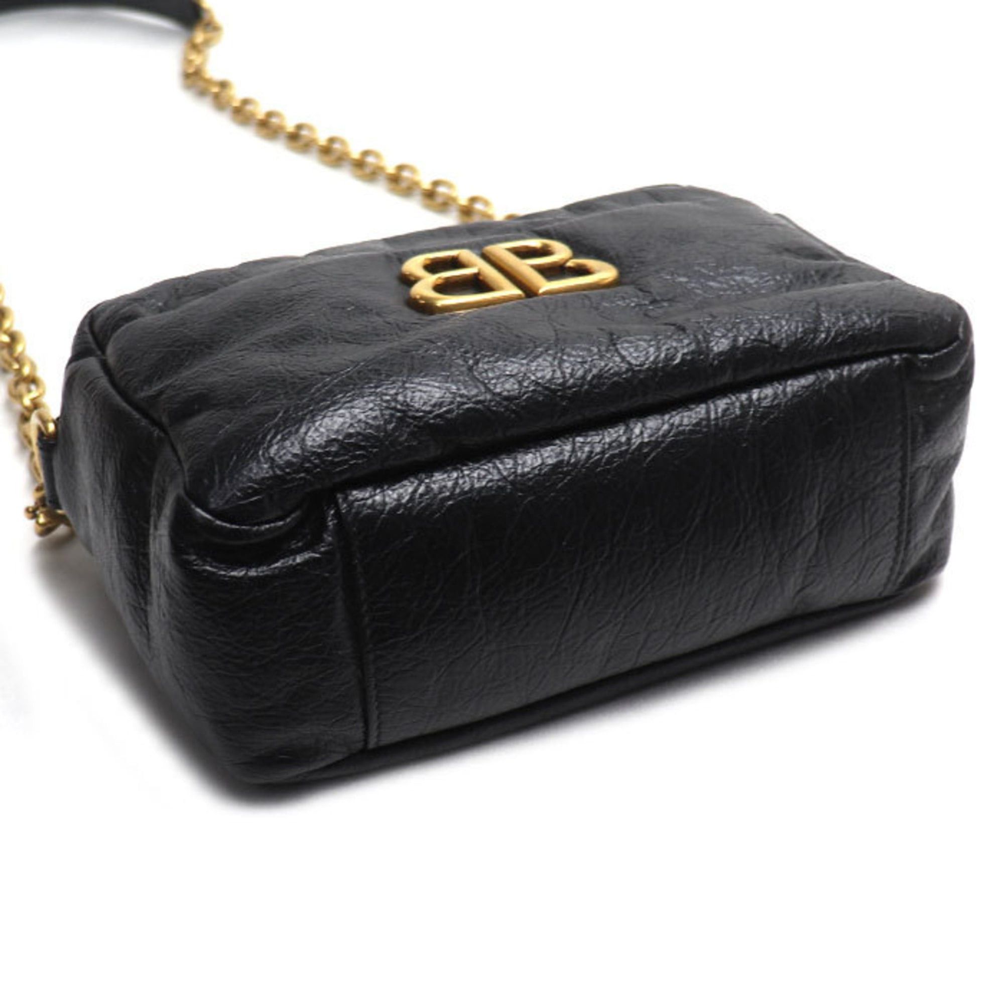 Balenciaga BALENCIAGA Monaco Chain Shoulder Bag, Black, Women's, 806459 Size ONE SIZE - 3 Thumbnail