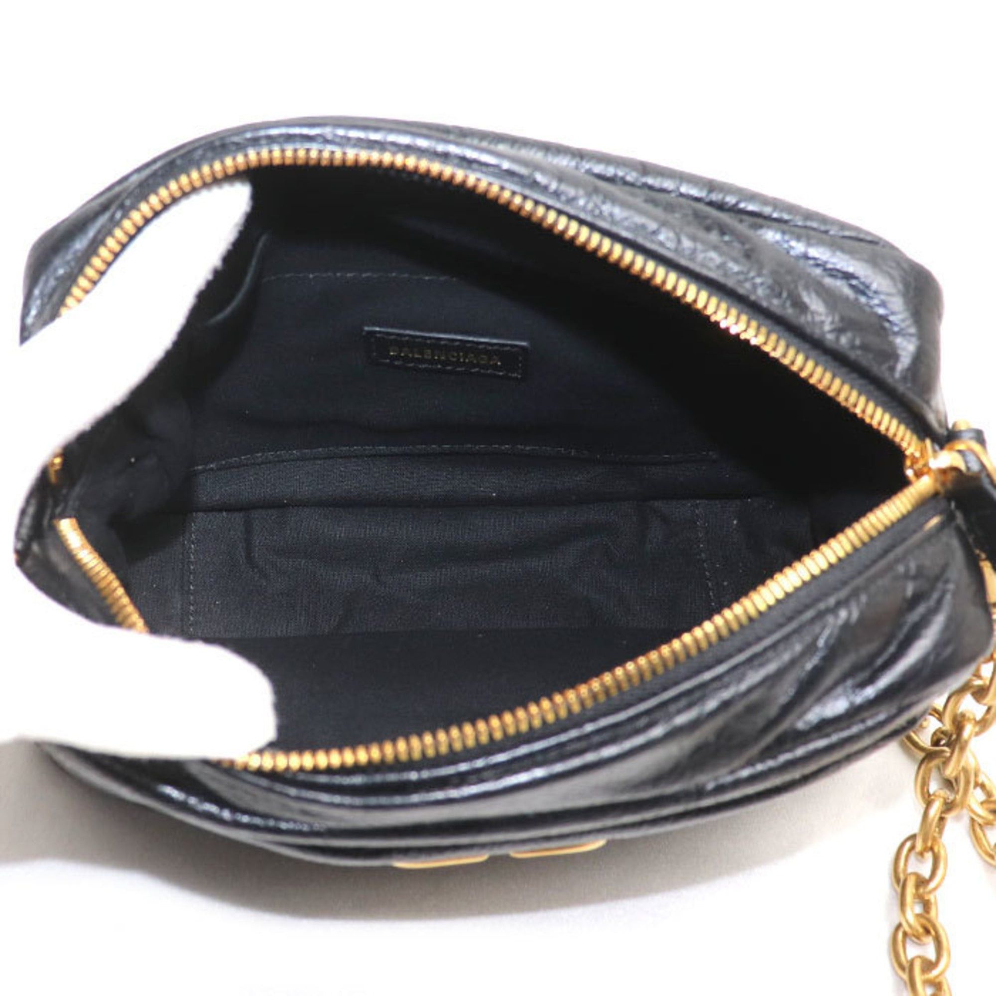 Balenciaga BALENCIAGA Monaco Chain Shoulder Bag, Black, Women's, 806459 Size ONE SIZE - 4 Thumbnail