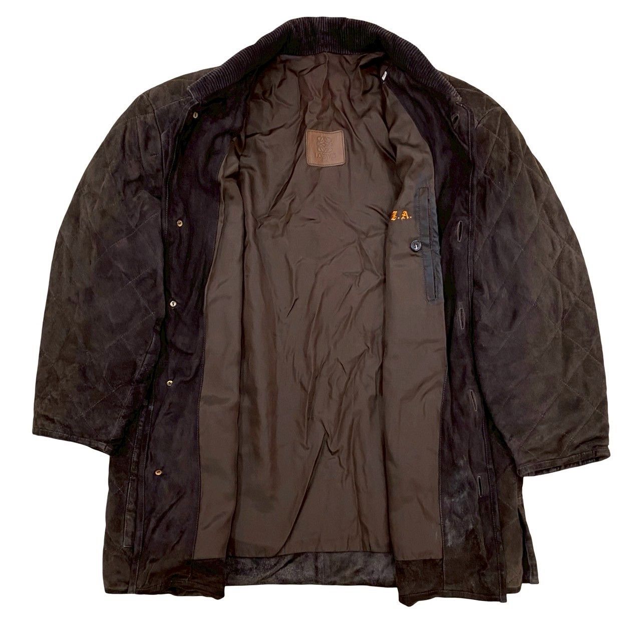 Loewe Loewe Loewe Quilted Suede Leather Corduroy Outerwear Leather Outerwear DUTY FREE for USA Size ONE SIZE - 2 Thumbnail