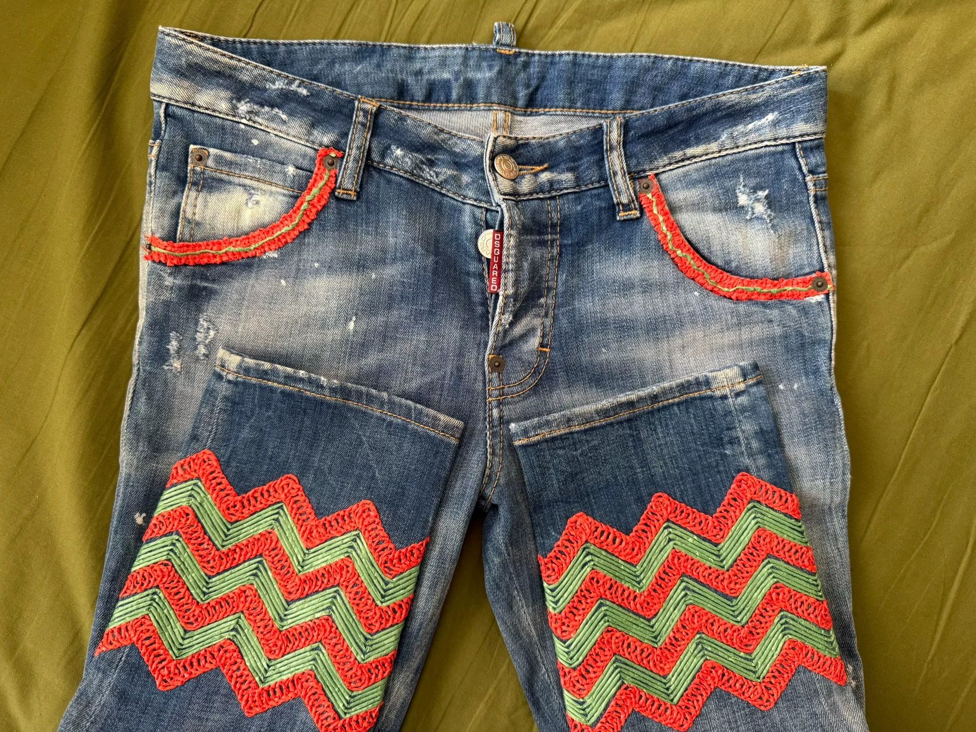 Dsquared2 DSQUARED2 Women's Blue Denim Cropped Pants Size 38" / US 16 / IT 52 - 7 Thumbnail