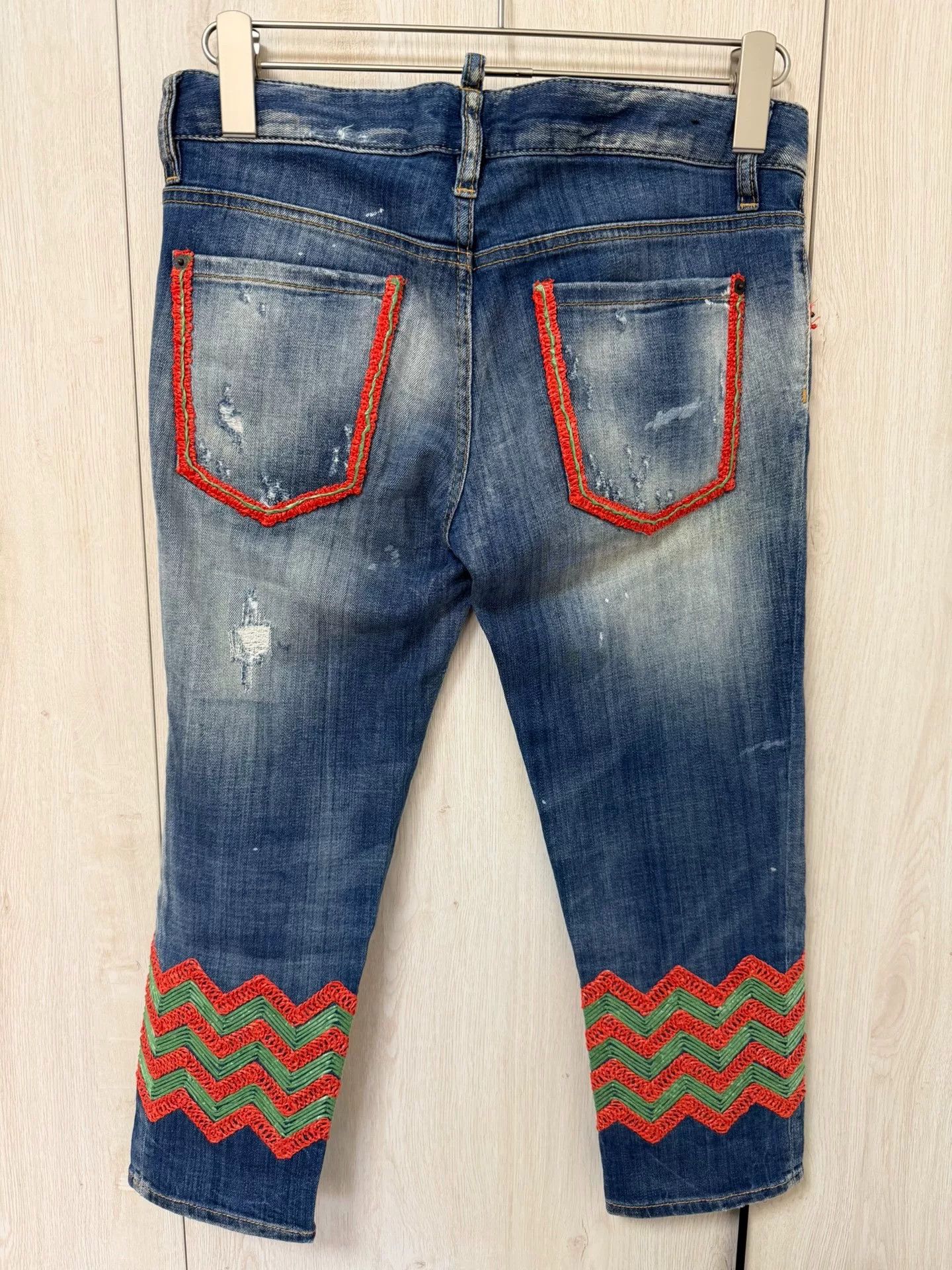 Dsquared2 DSQUARED2 Women's Blue Denim Cropped Pants Size 38" / US 16 / IT 52 - 2 Thumbnail