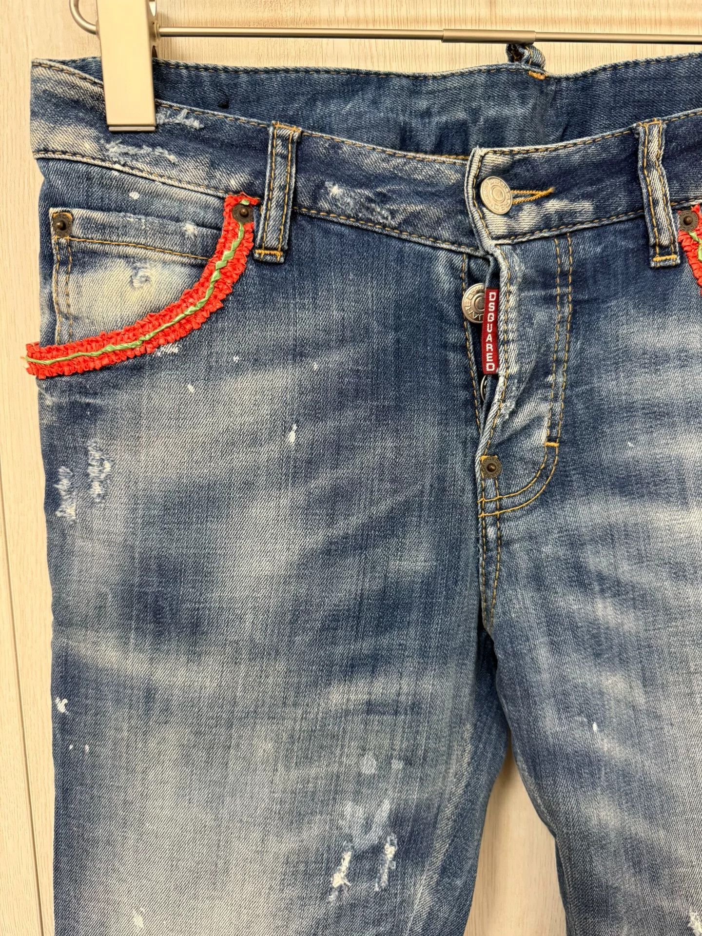 Dsquared2 DSQUARED2 Women's Blue Denim Cropped Pants Size 38" / US 16 / IT 52 - 3 Thumbnail