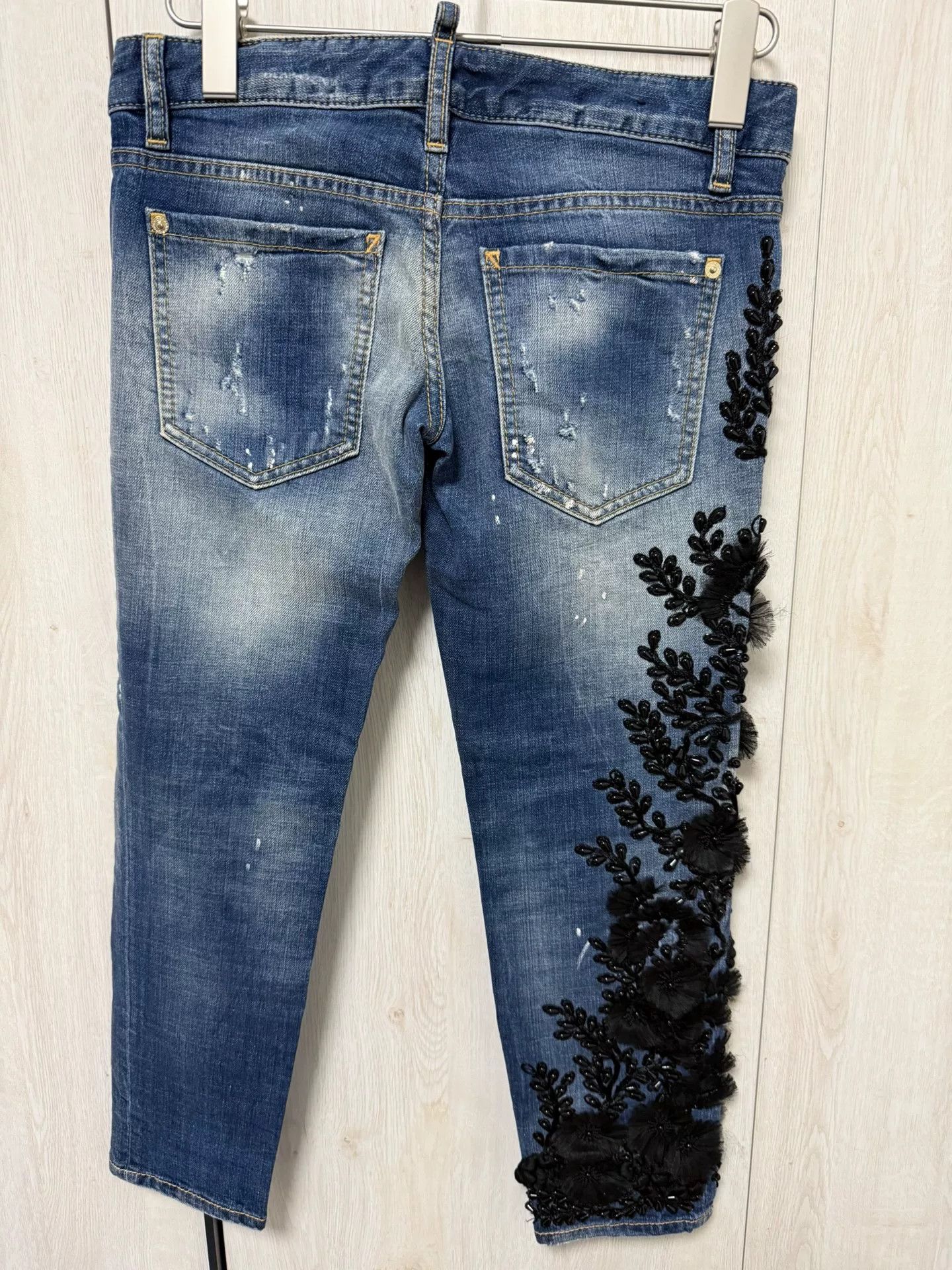 Dsquared2 DSQUARED2 Women’s Distressed Black Jeans Size 40" / US 18 - 2 Thumbnail