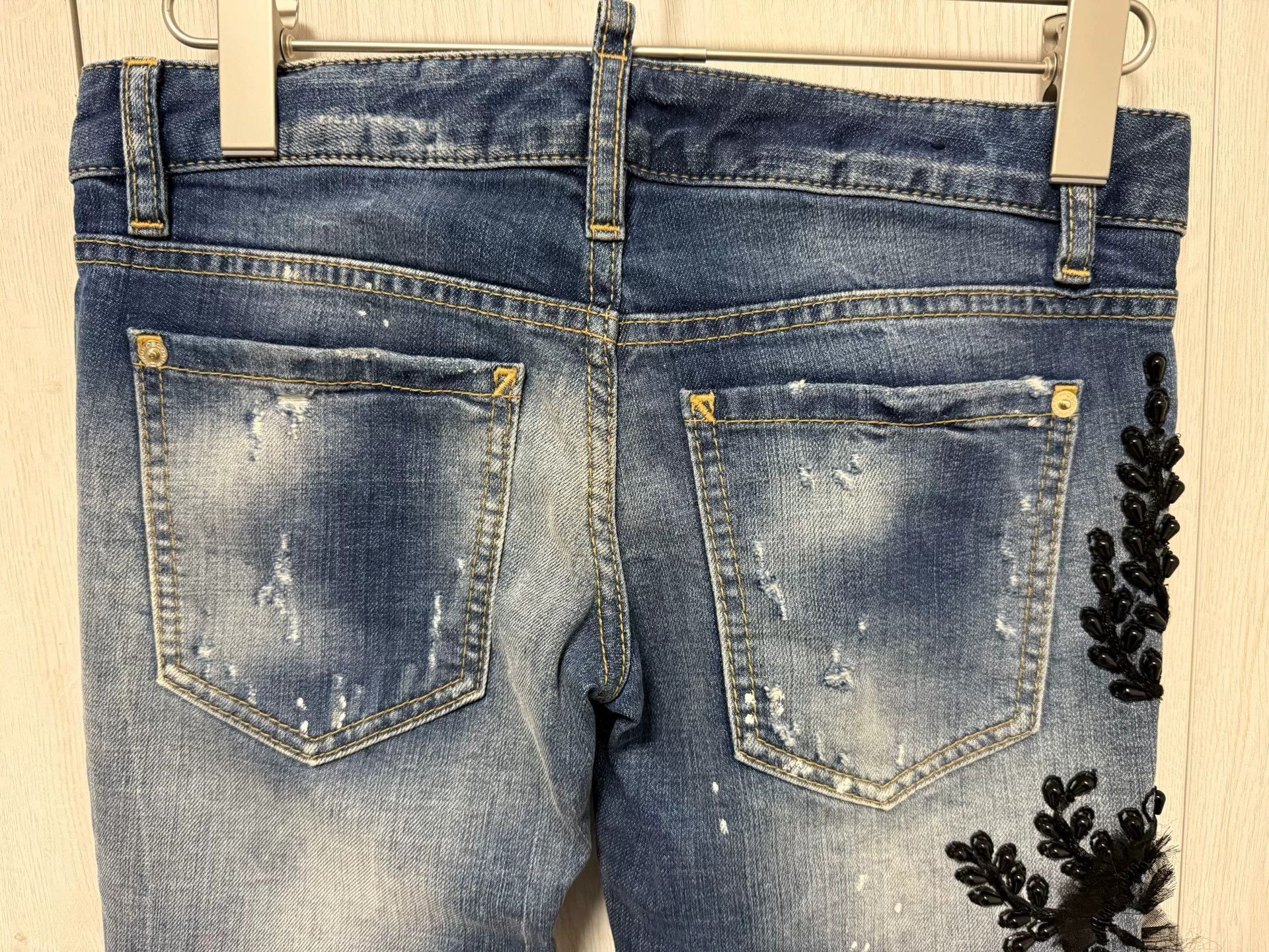 Dsquared2 DSQUARED2 Women’s Distressed Black Jeans Size 40" / US 18 - 8 Thumbnail