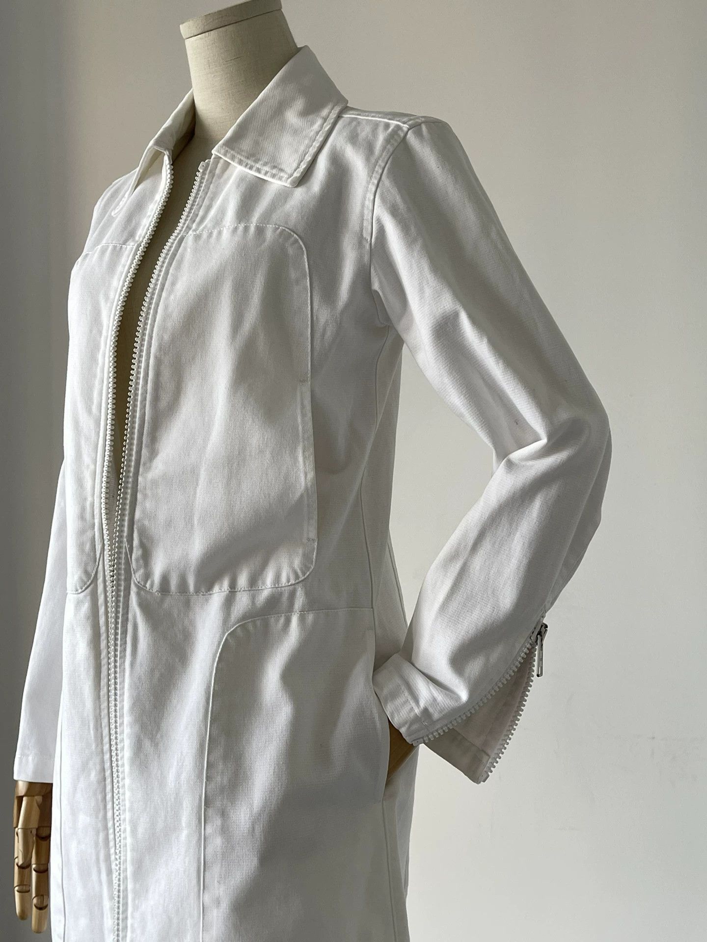 Maison Margiela Maison Martin Margiela 90s White Denim Jacket Size US XXS / EU 40 - 5 Thumbnail