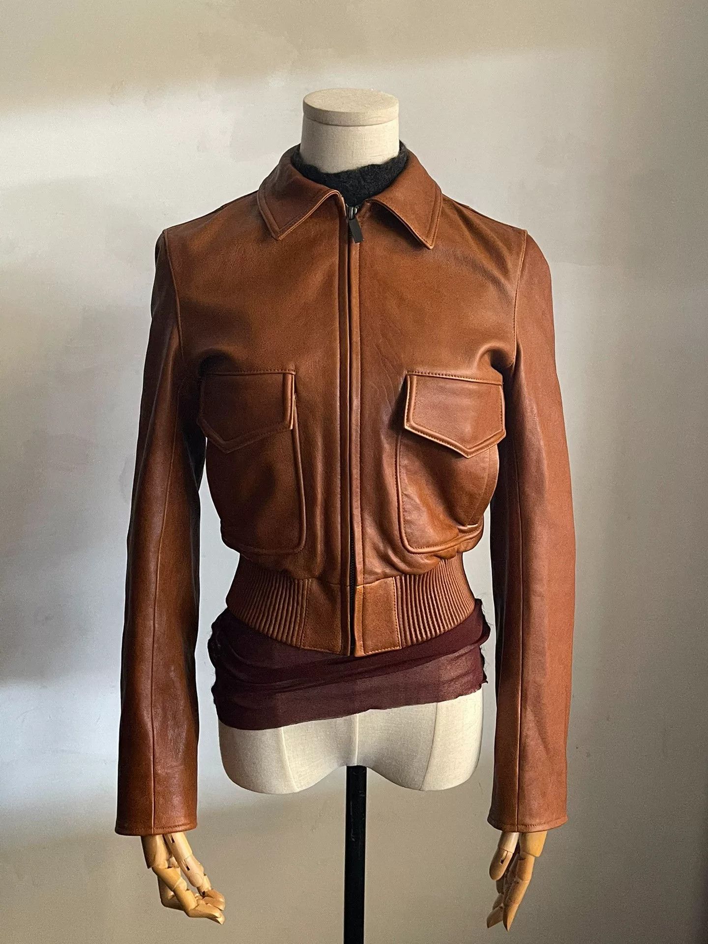 Helmut Lang Helmut Lang Leather Bomber Jacket Size US XS / EU 42 / 0 - 3 Thumbnail