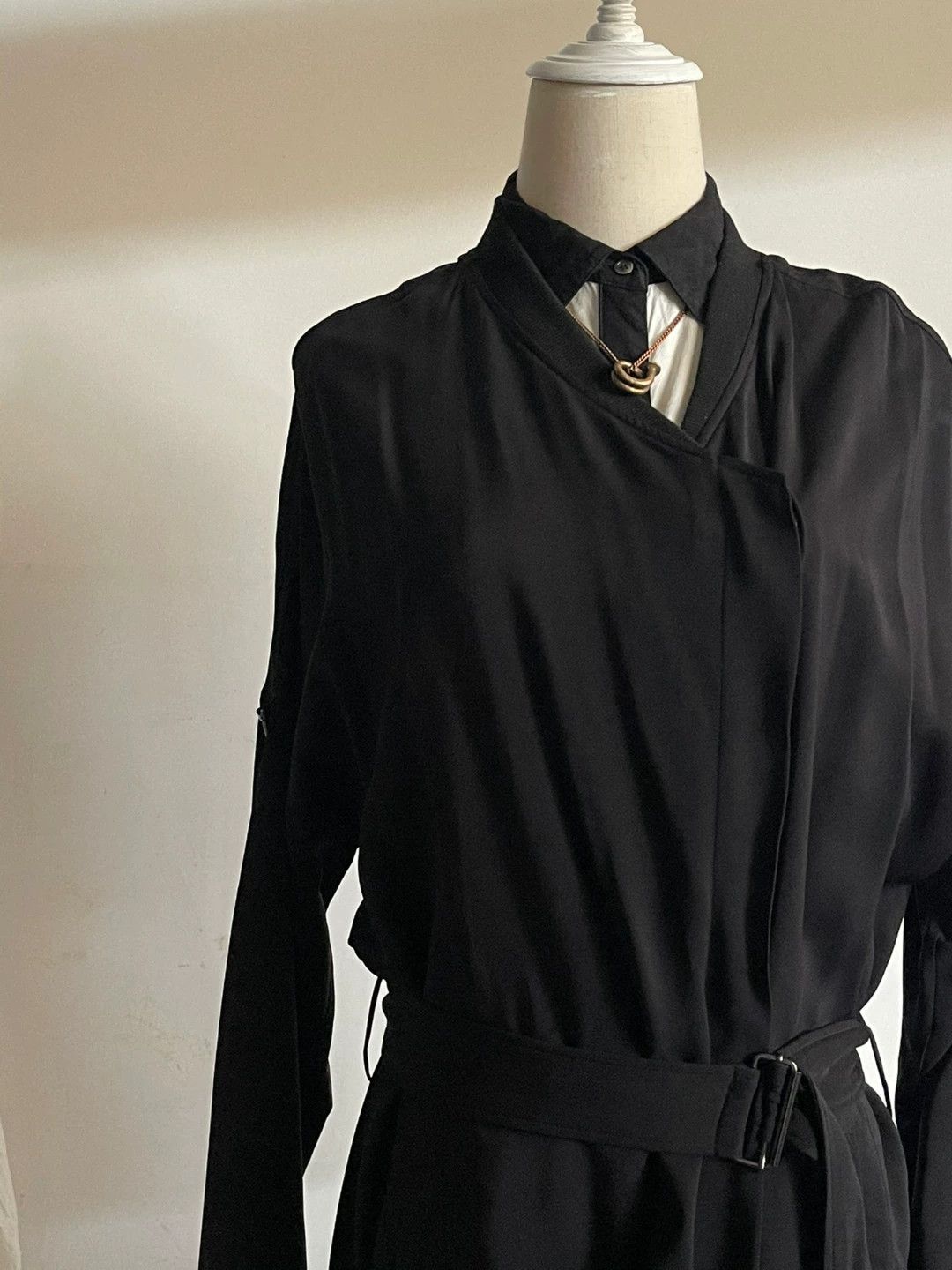 Helmut Lang Helmut Lang Black Trench Coat Jacket Size M / US 6-8 / IT 42-44 - 4 Thumbnail