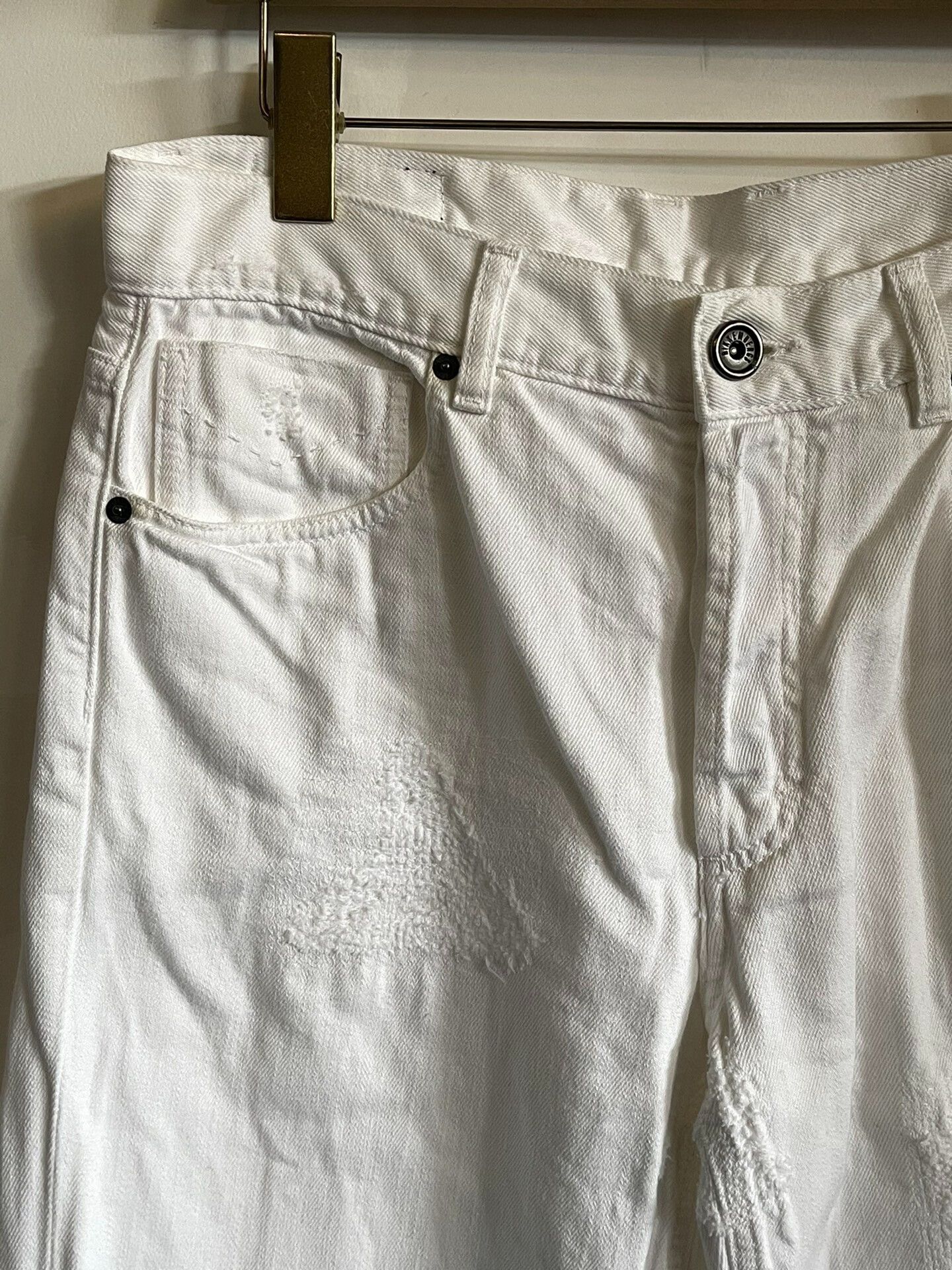 Dirk Bikkembergs Dirk Bikkembergs White Denim Pants Size US 33 - 3 Thumbnail