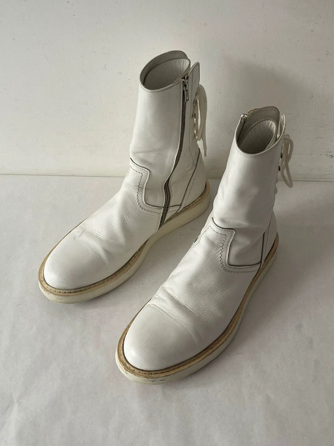 Ann Demeulemeester Ann Demeulemeester Vitello White Boots Size US 11 / IT 41 - 2 Thumbnail