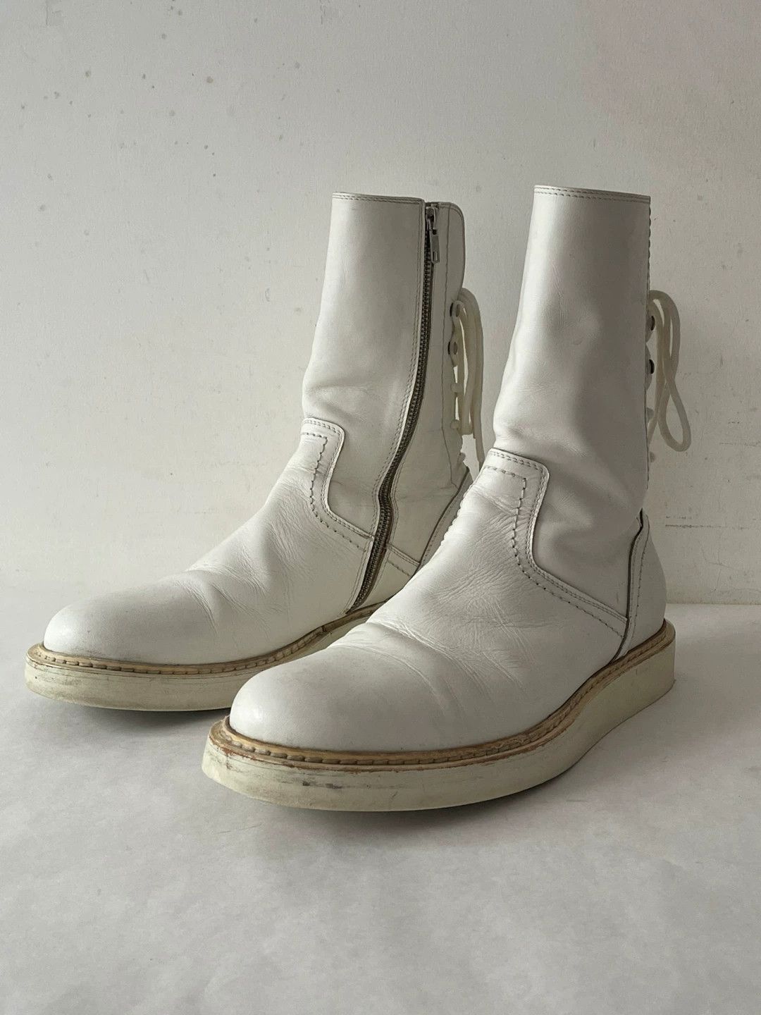 Ann Demeulemeester Ann Demeulemeester Vitello White Boots Size US 11 / IT 41 - 4 Thumbnail