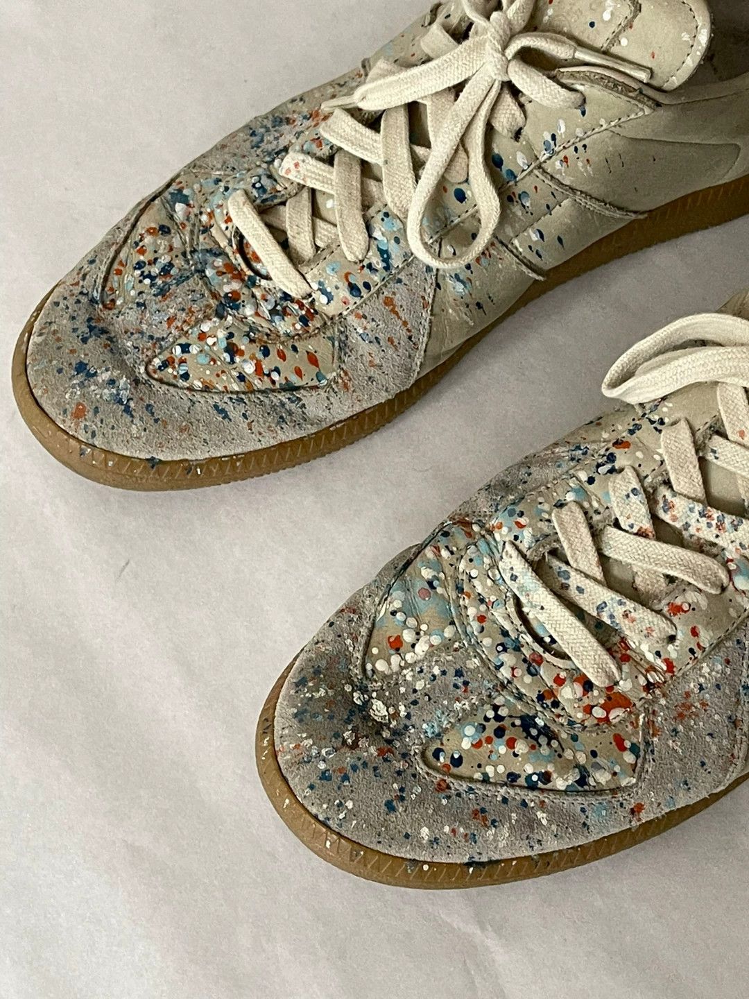 Maison Margiela Maison Margiela Ink Splash Leather Sneakers Size US 8 / EU 41 - 3 Thumbnail