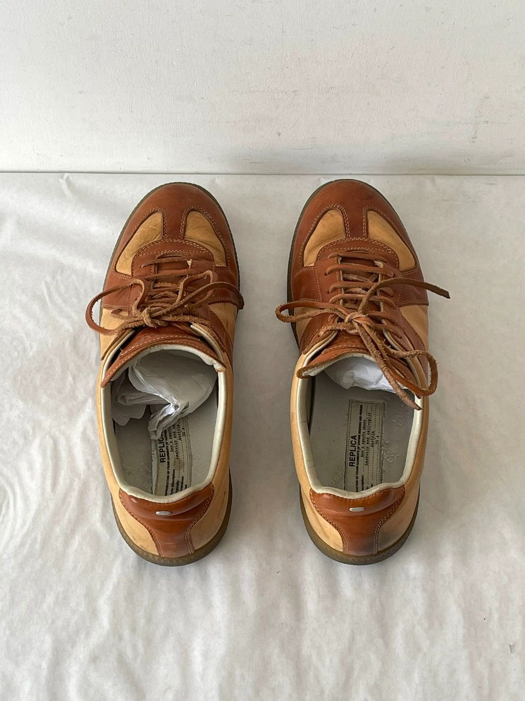 Maison Margiela Maison Margiela Brown Leather Sneakers Size US 9 / EU 42 - 3 Thumbnail