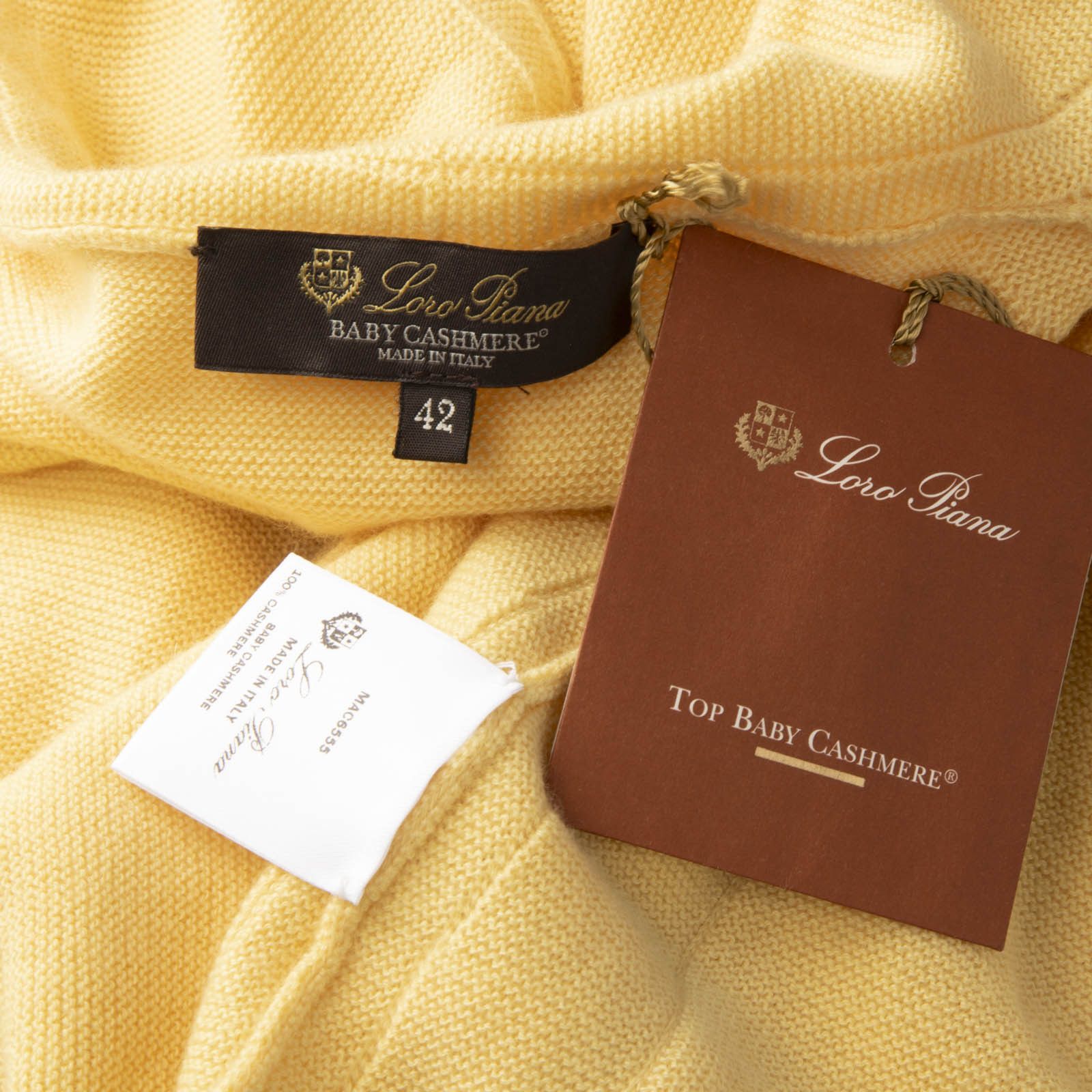 Loro Piana Yellow Cashmere Belted Cardigan Size M / US 6-8 / IT 42-44 - 6 Thumbnail