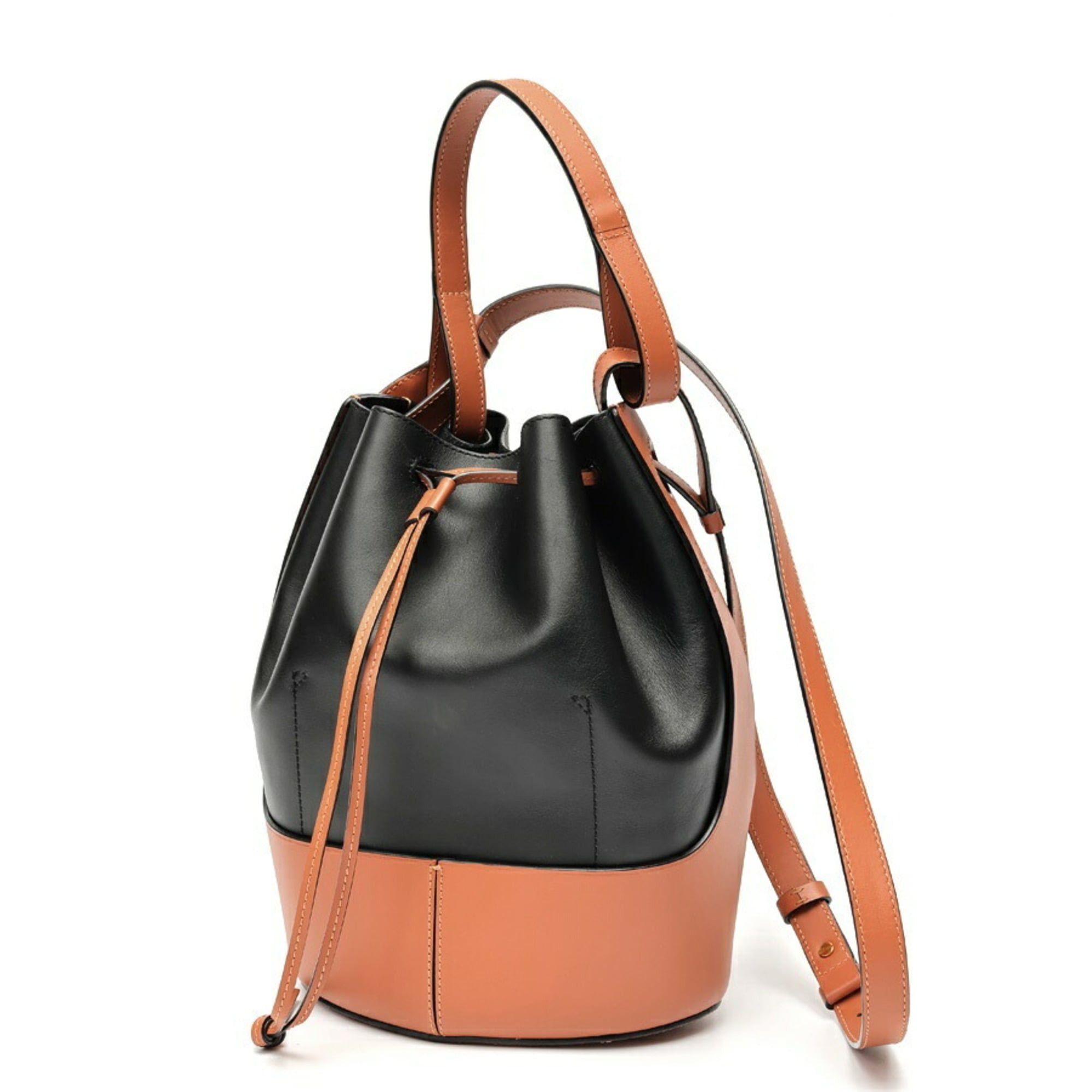 Loewe LOEWE Balloon Bag Medium Shoulder 326.75AC30 Leather Black/Brown E-159806 Size ONE SIZE - 3 Thumbnail