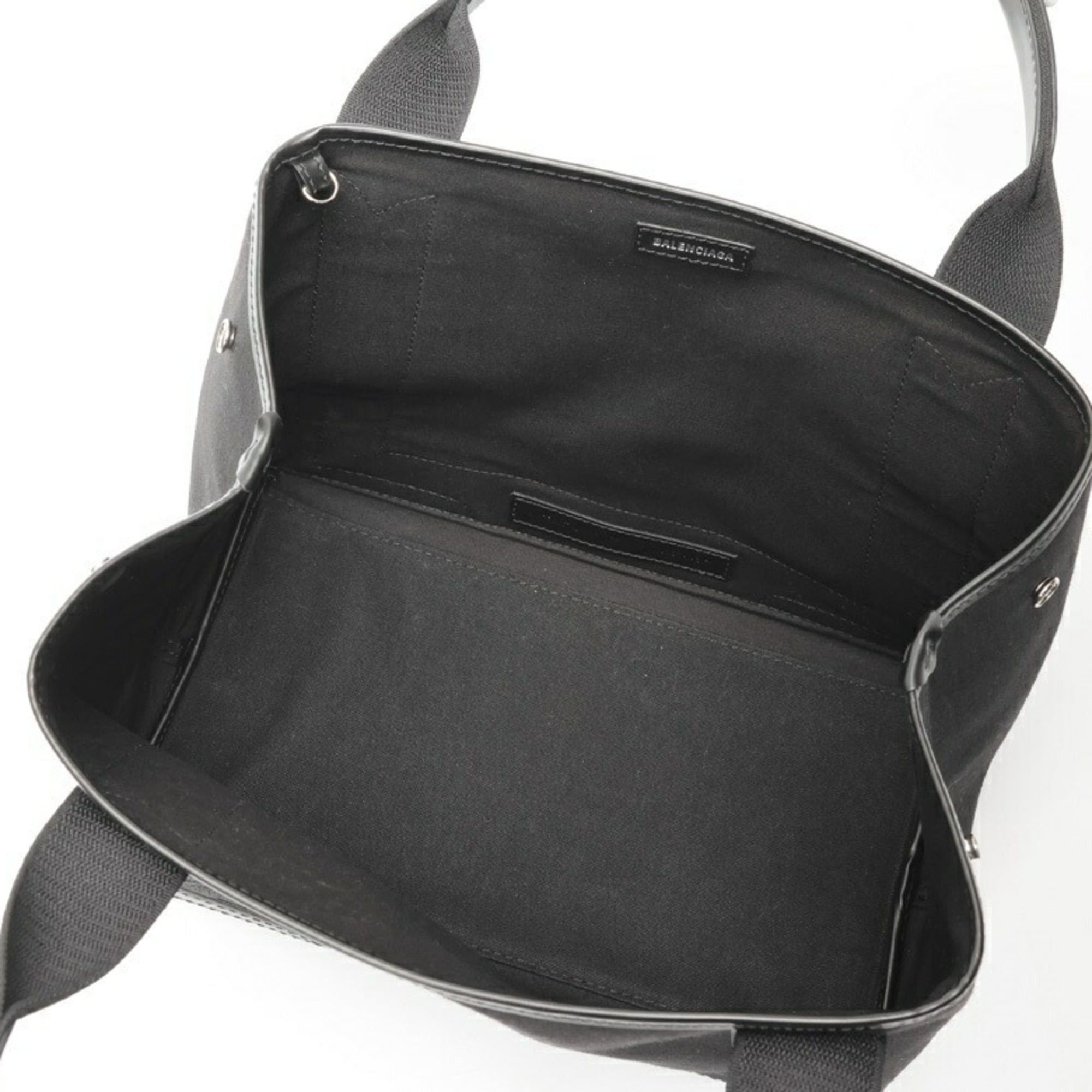Balenciaga Balenciaga Navy Cabas S Tote Bag 339933 Canvas/Leather Black S-159779 Size ONE SIZE - 5 Thumbnail