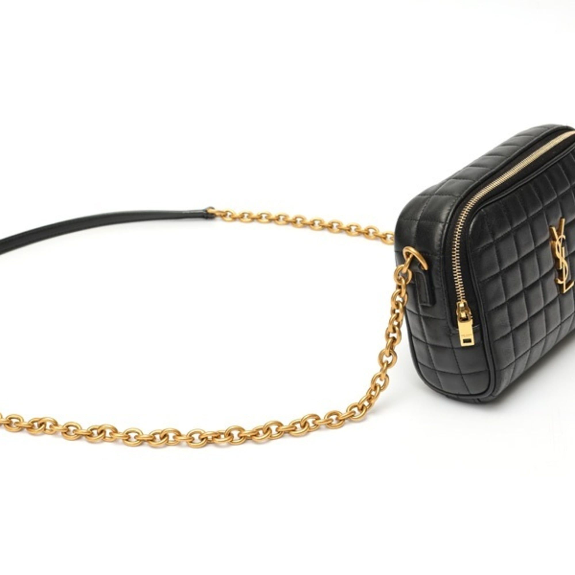 Saint Laurent Paris Saint Laurent Cassandra Mini Camera Bag Shoulder 764809 Leather Black S-159841 Size ONE SIZE - 3 Thumbnail