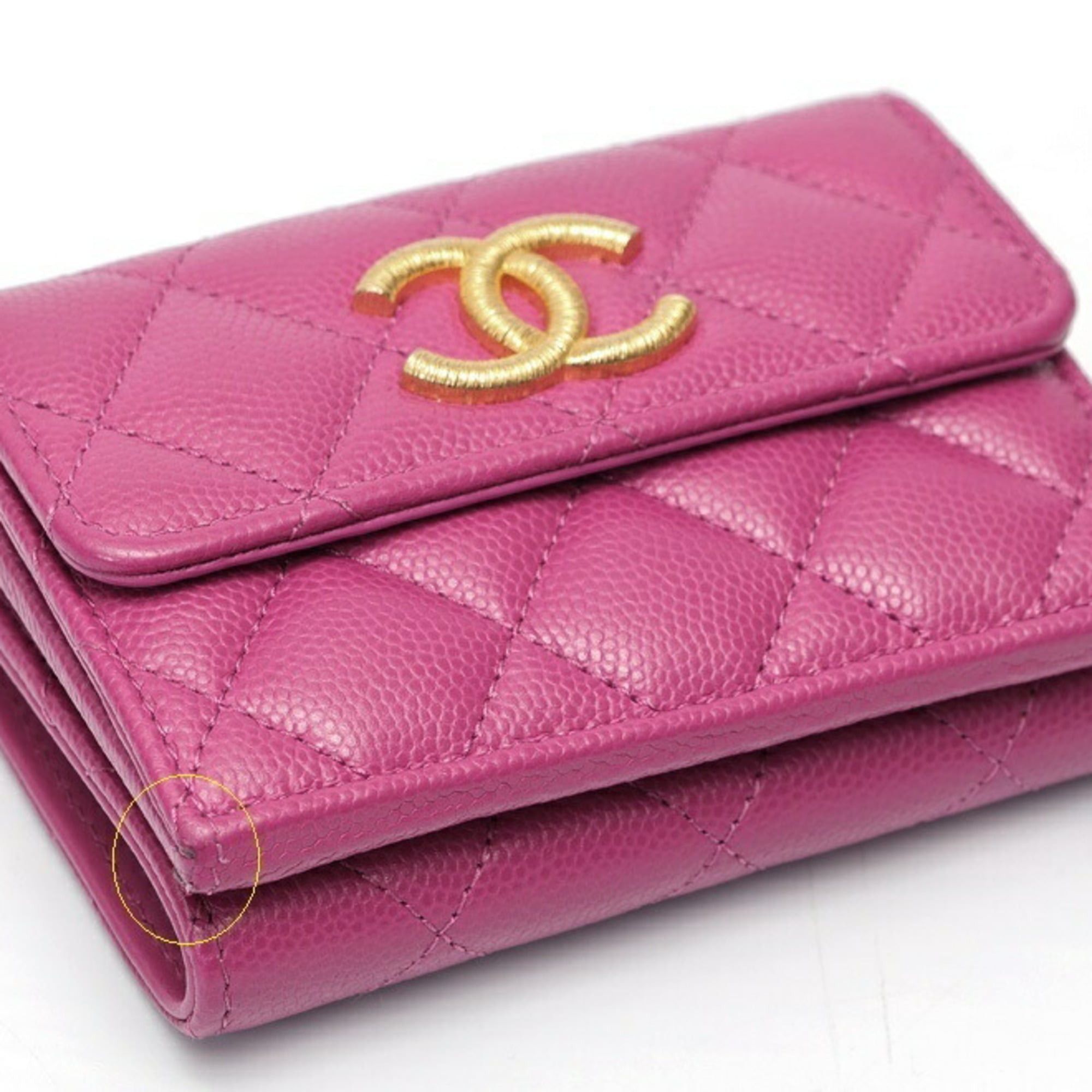 Chanel CHANEL Matelasse Small Flap AP3518 Caviar Skin Purple S-159659 Size ONE SIZE - 4 Thumbnail