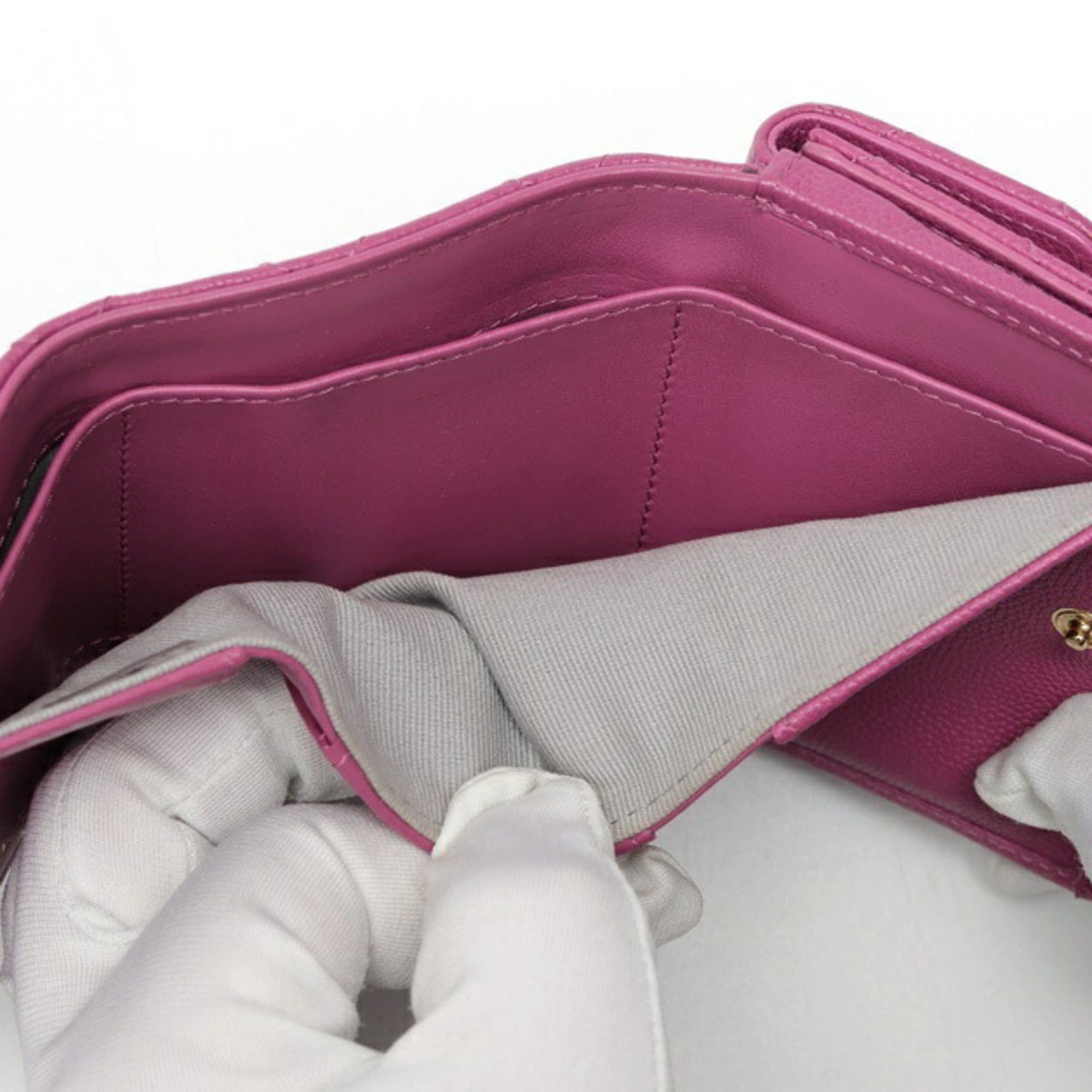 Chanel CHANEL Matelasse Small Flap AP3518 Caviar Skin Purple S-159659 Size ONE SIZE - 7 Thumbnail