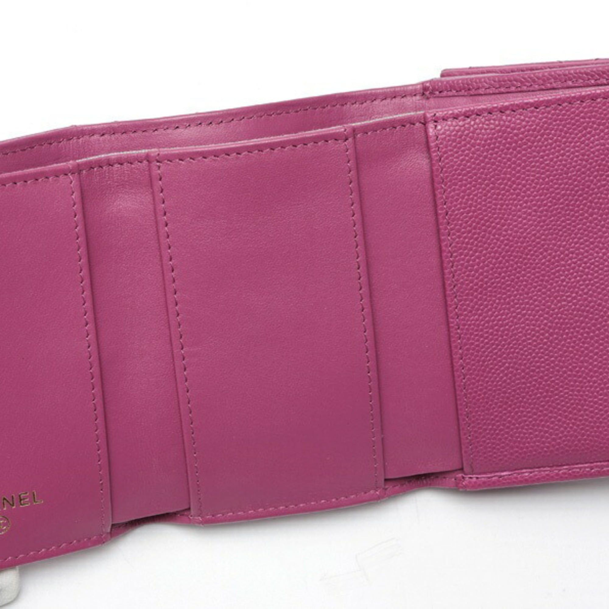 Chanel CHANEL Matelasse Small Flap AP3518 Caviar Skin Purple S-159659 Size ONE SIZE - 6 Thumbnail