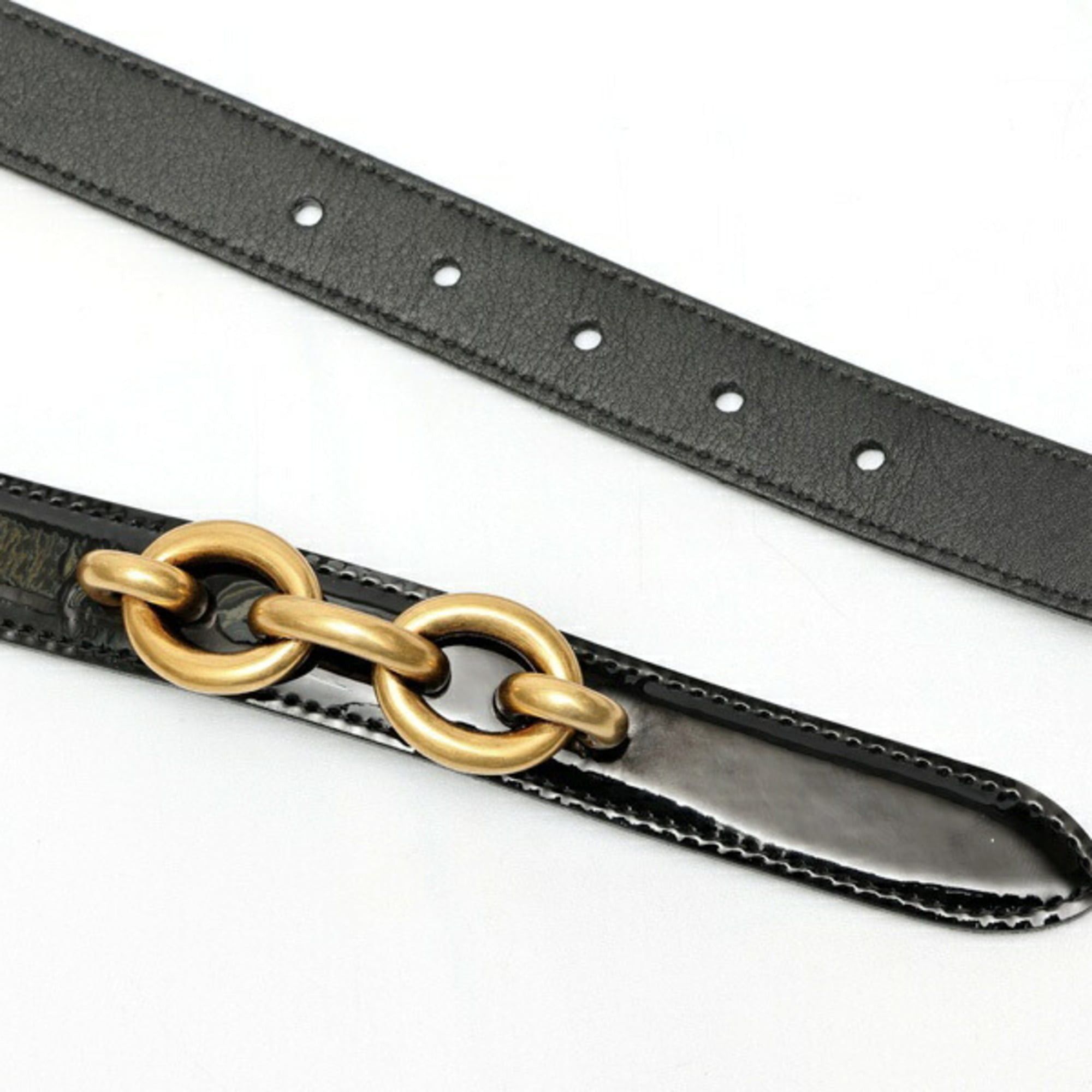 Saint Laurent Paris Saint Laurent Maillon Belt 652221 Patent Leather Black #75 S-159735 Size ONE SIZE - 4 Thumbnail