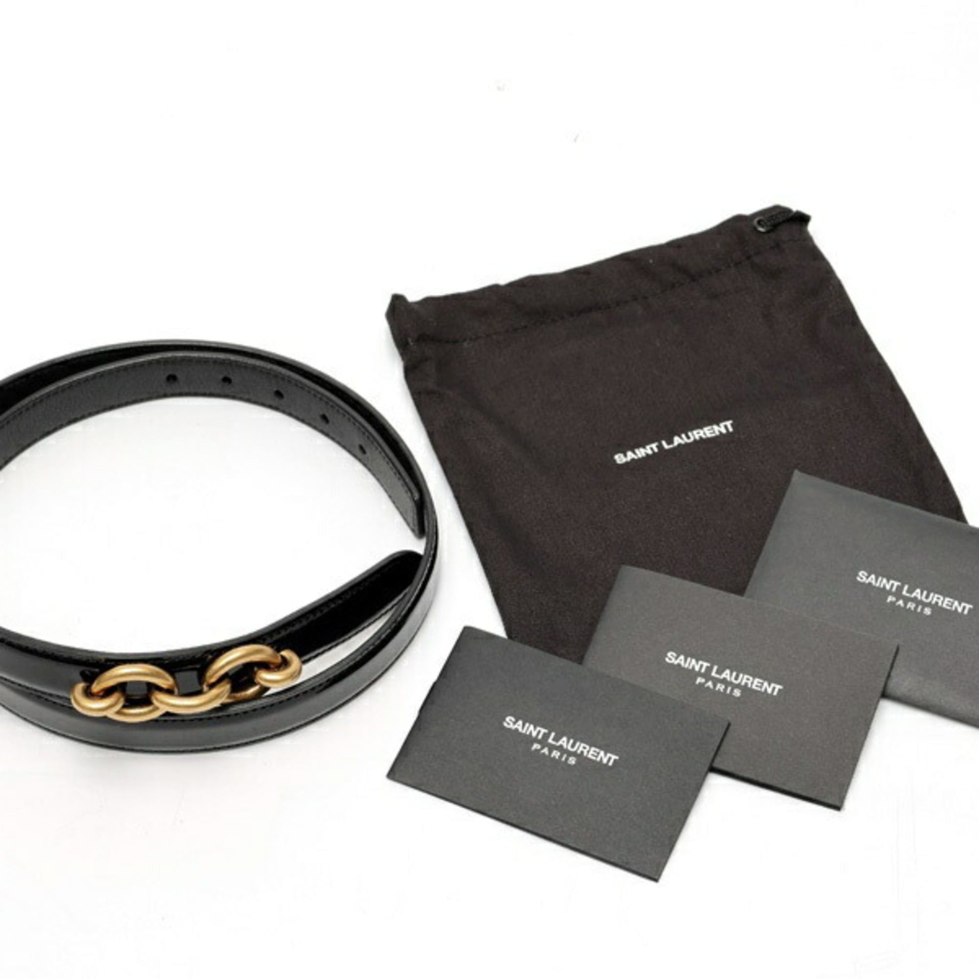 Saint Laurent Paris Saint Laurent Maillon Belt 652221 Patent Leather Black #75 S-159735 Size ONE SIZE - 7 Thumbnail
