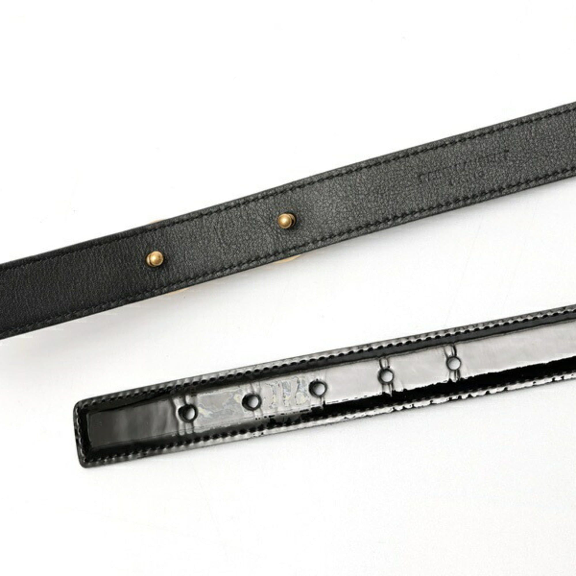 Saint Laurent Paris Saint Laurent Maillon Belt 652221 Patent Leather Black #75 S-159735 Size ONE SIZE - 5 Thumbnail