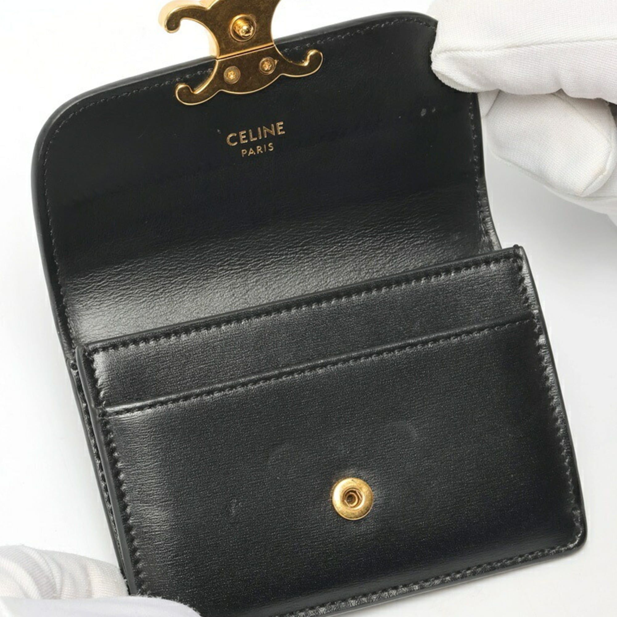 Celine Celine Wallet 10I583DPV.38NO Shiny Calfskin Black S-159610 Size ONE SIZE - 5 Thumbnail