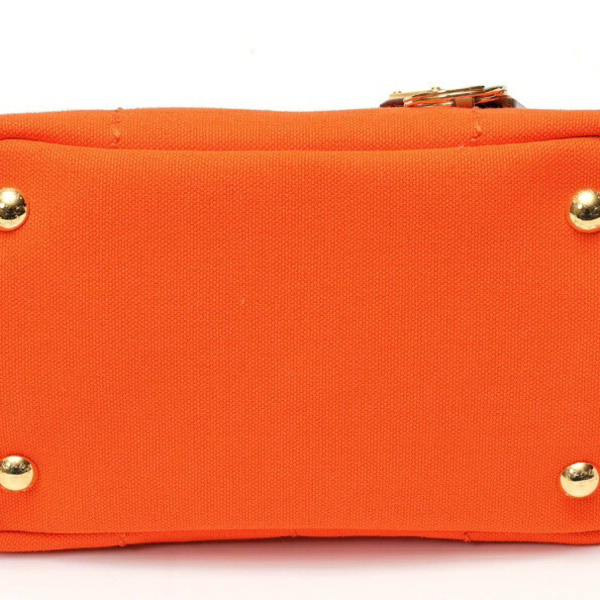 Prada PRADA Jardiniere Mini Handbag Canapa Tote Bag 1BA038 Cotton Canvas Orange B-159860 Size ONE SIZE - 4 Thumbnail