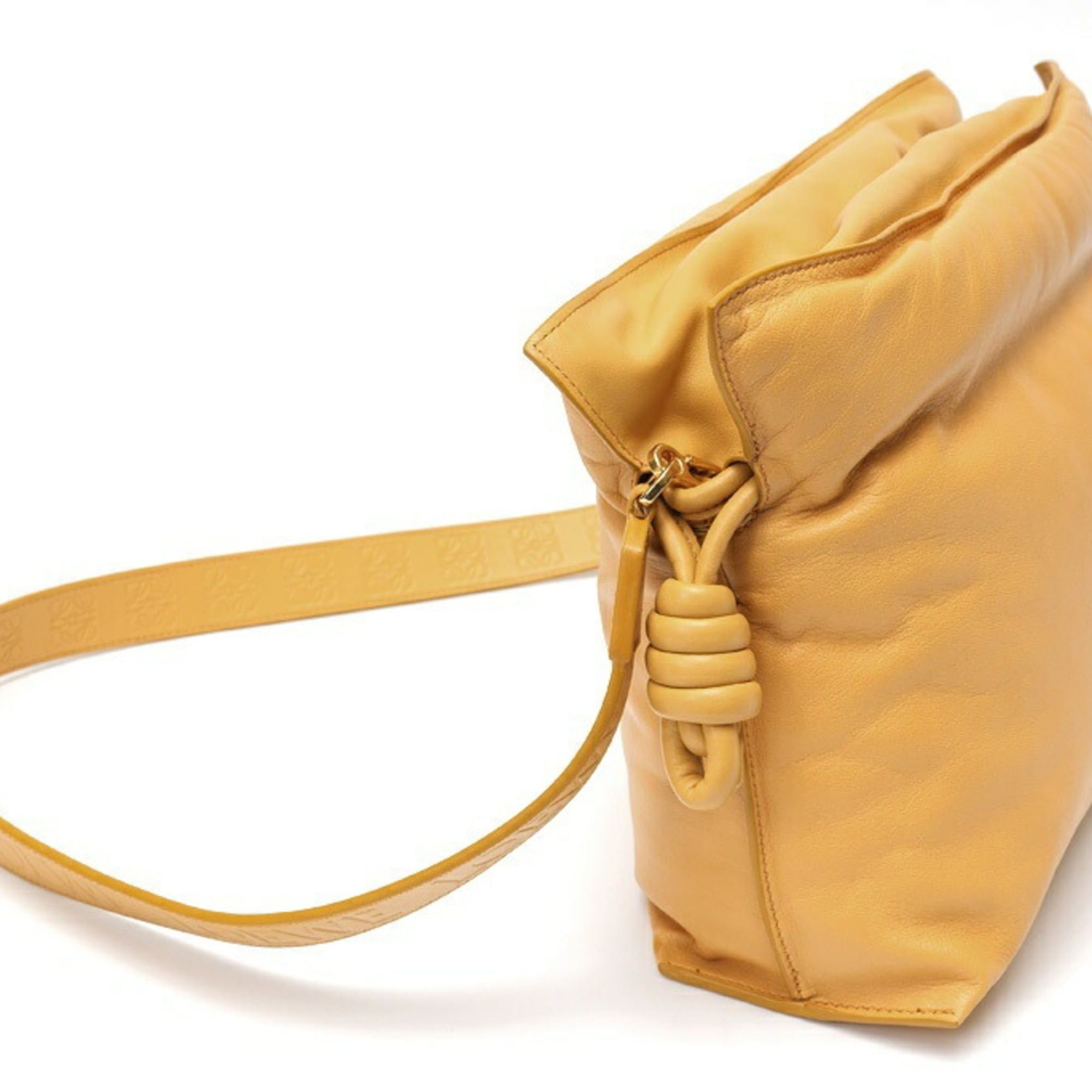 Loewe LOEWE Puffer Flamenco Clutch Shoulder Bag A411FC1X Leather Camel E-159794 Size ONE SIZE - 2 Thumbnail