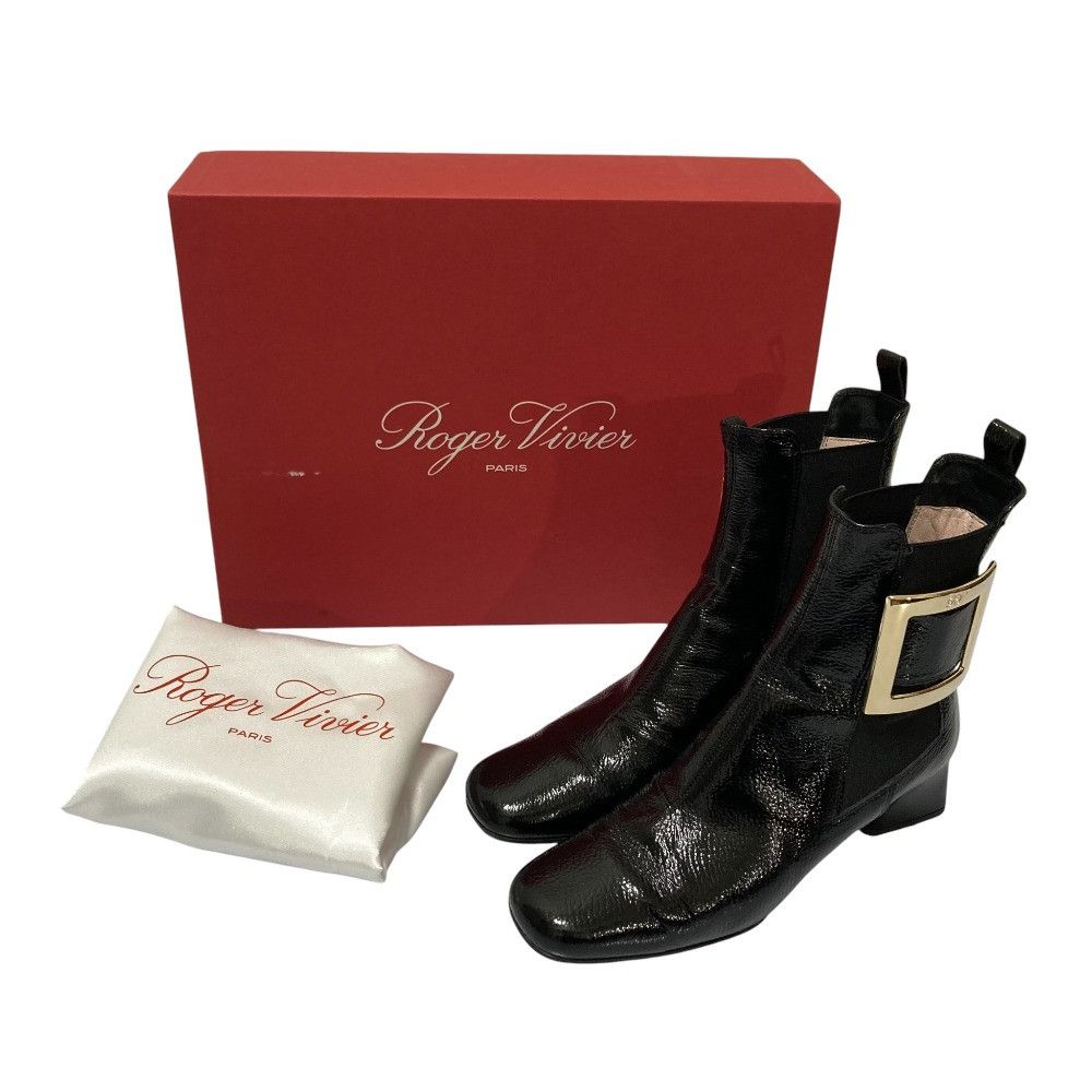 Roger Vivier Roger Vivier Roger Vivier Très Vivier Patent Chelsea Boots Leather Shoes DUTY FREE for USA Size ONE SIZE - 10 Thumbnail