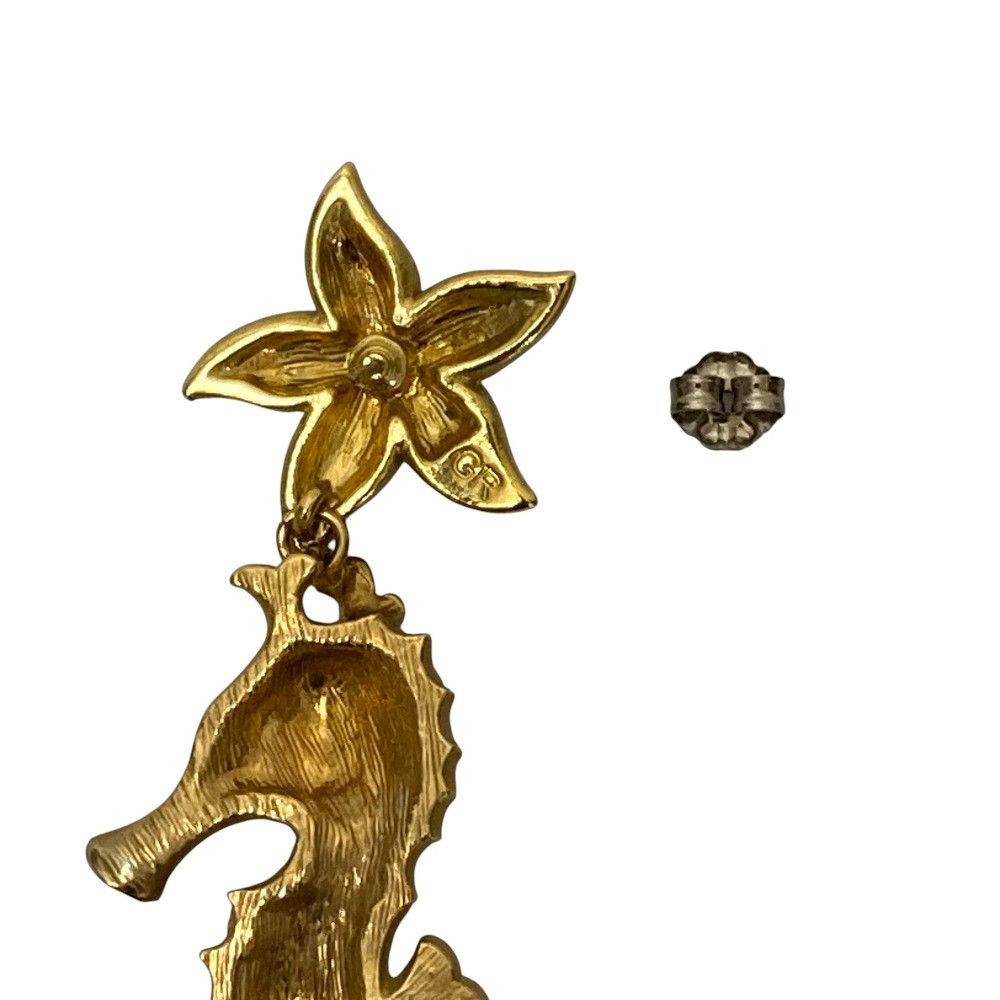 Other GRANDMATIC Seahorse Earrings Metal Earrings DUTY FREE for USA