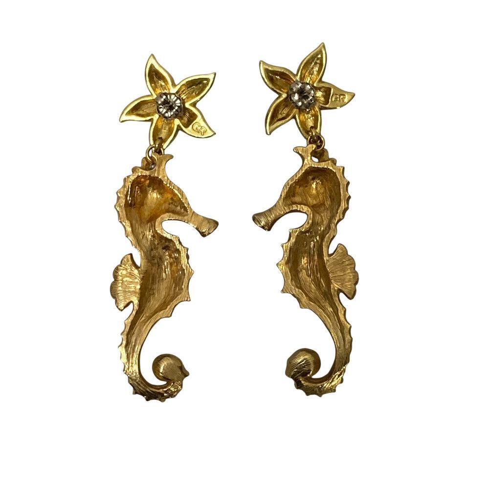 Other GRANDMATIC Seahorse Earrings Metal Earrings DUTY FREE for USA